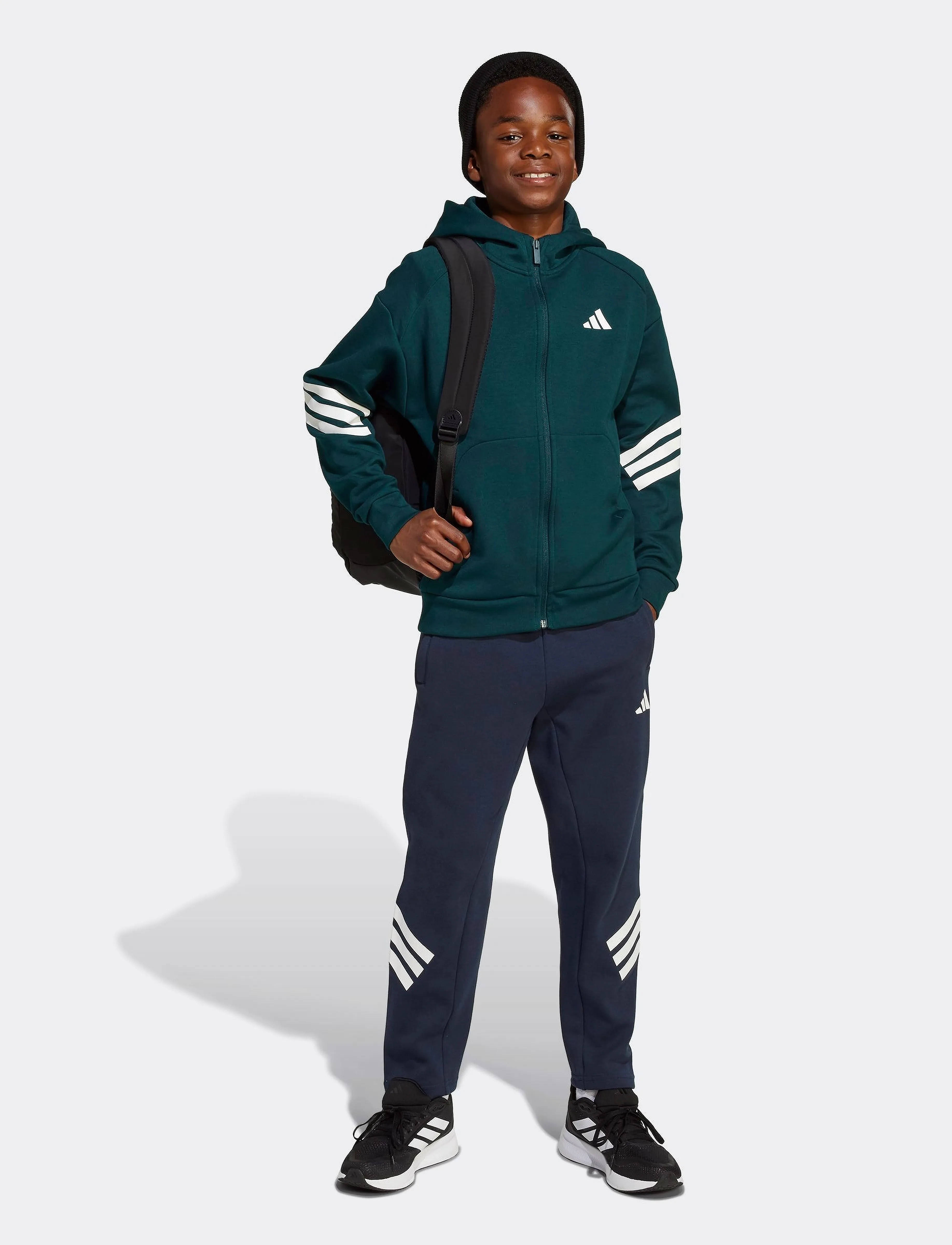 adidas Sportswear J FI 3S ANK PT - Sweatpants - AURINK/WHITE / navy