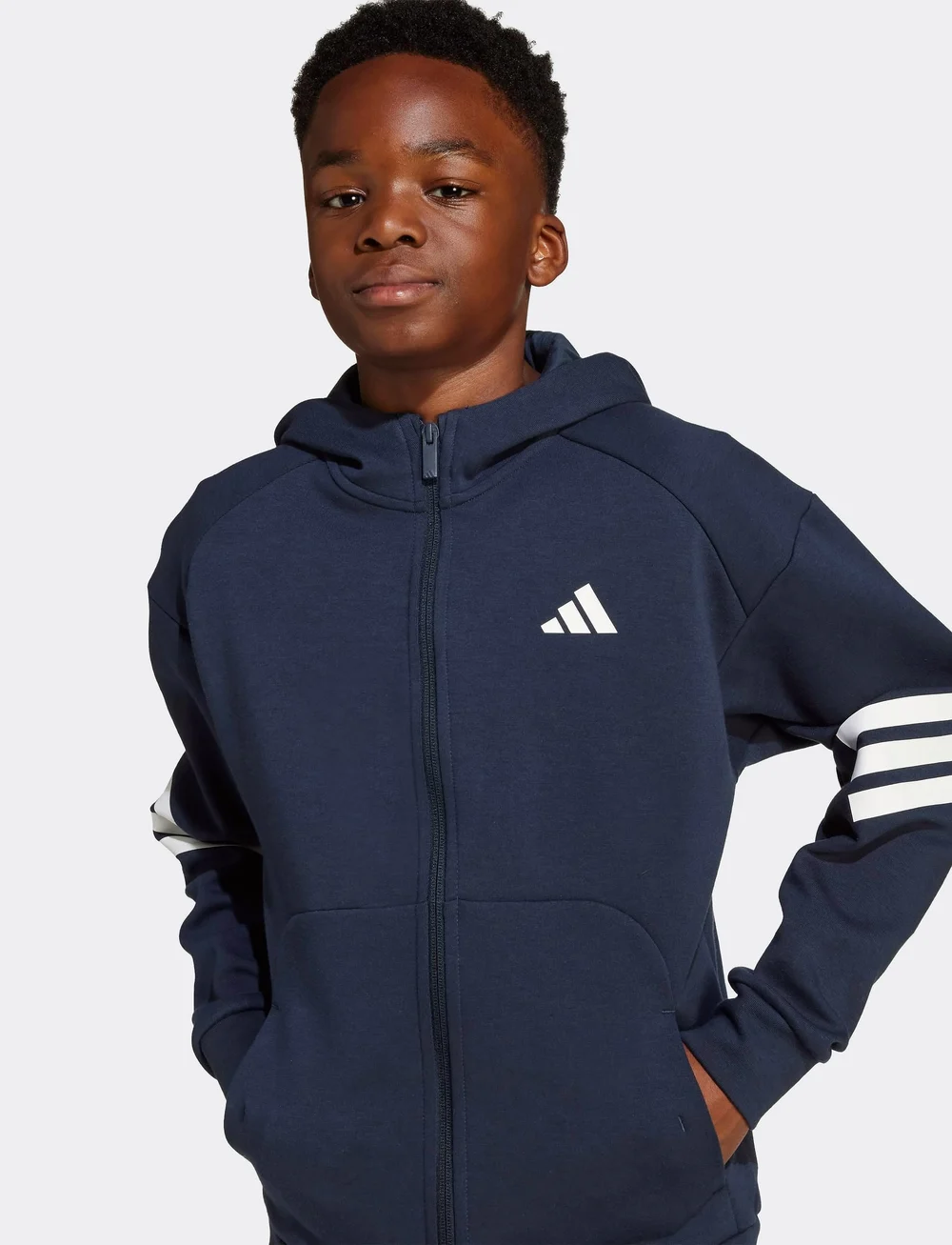 adidas Sportswear - J FI 3S FZ HD - hættetrøjer - aurink/white - 3