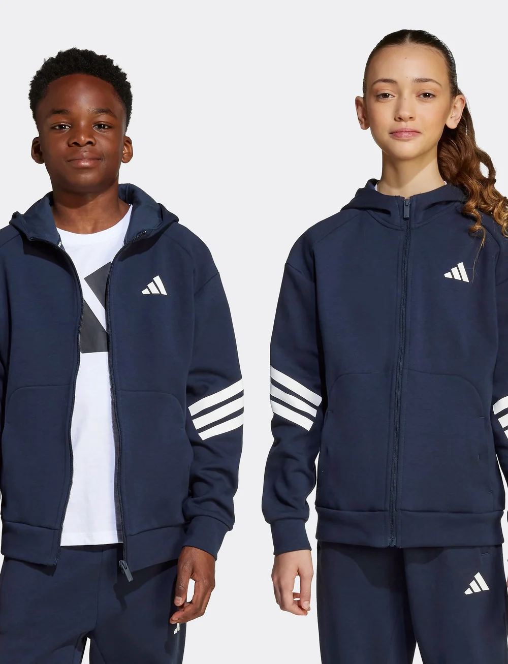 adidas Sportswear - J FI 3S FZ HD - hættetrøjer - aurink/white - 4