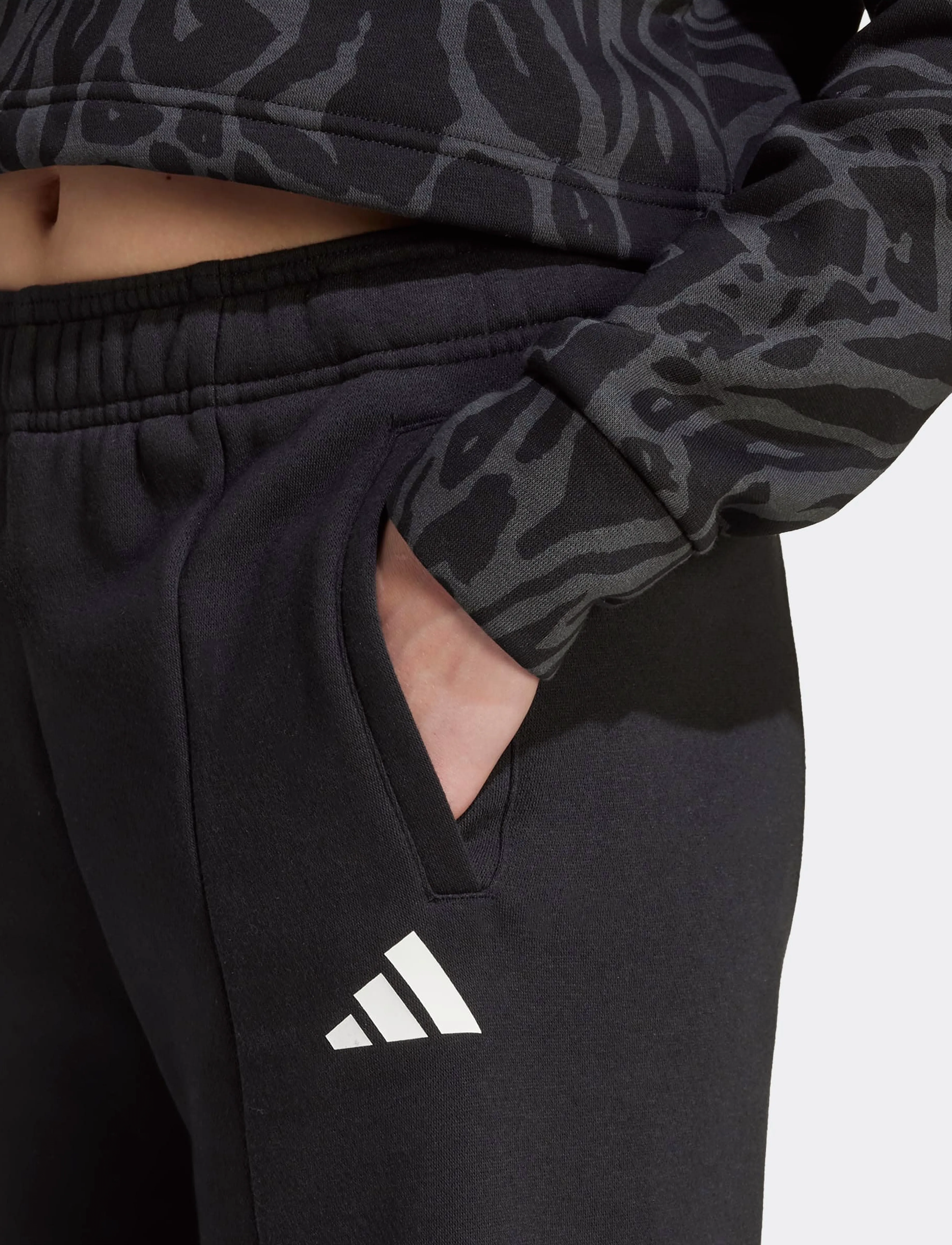 adidas Sportswear - JG FI WIDE PT - training pants - black/white - 3