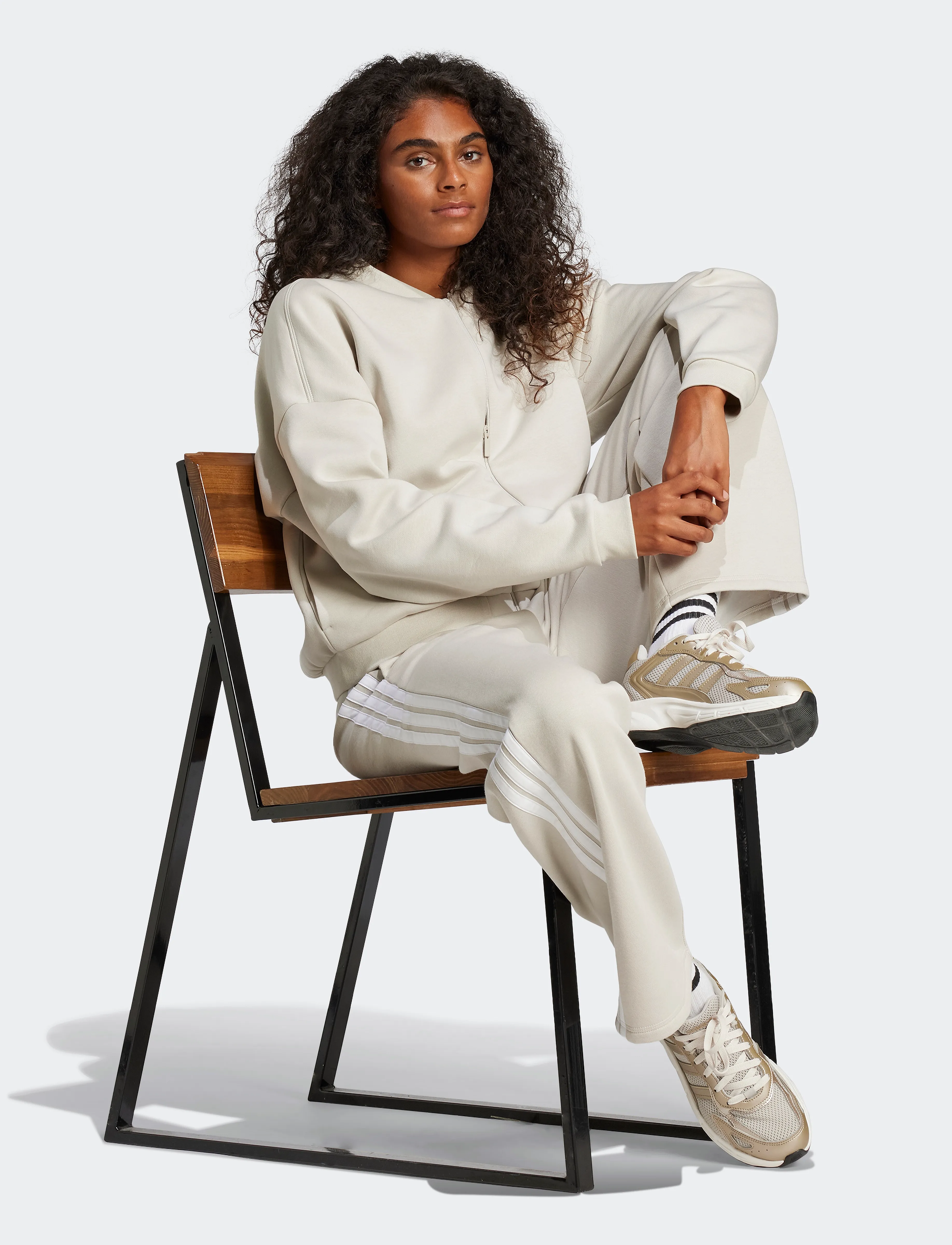 adidas Sportswear W 3S FL OH PT - Trainingshosen - WONALU/WHITE / beige