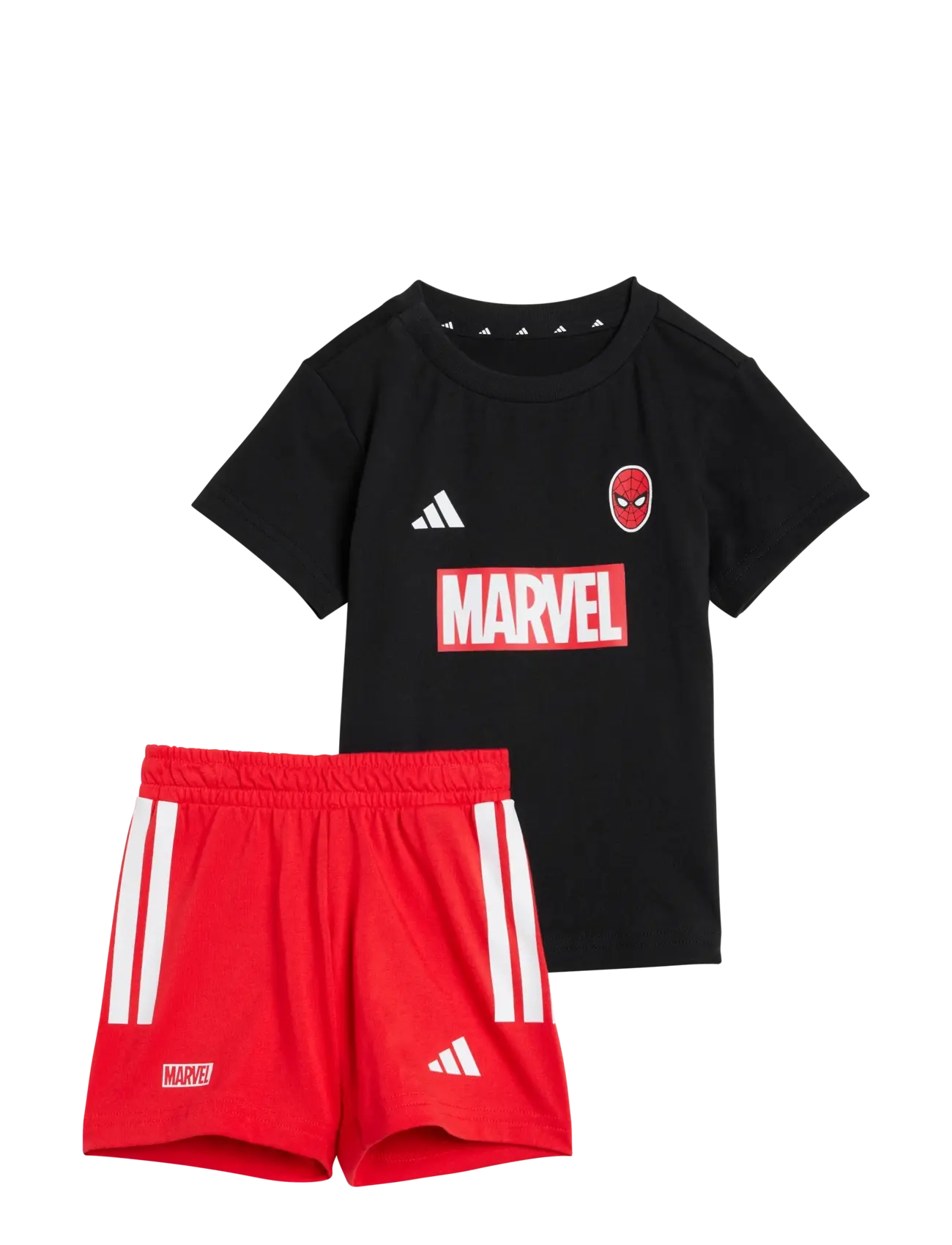 adidas Sportswear I Mrvl Sm T Set, Børn, Marvel Spider-Man T-Shirt Og Shorts Sæt, Sort, Str: 74