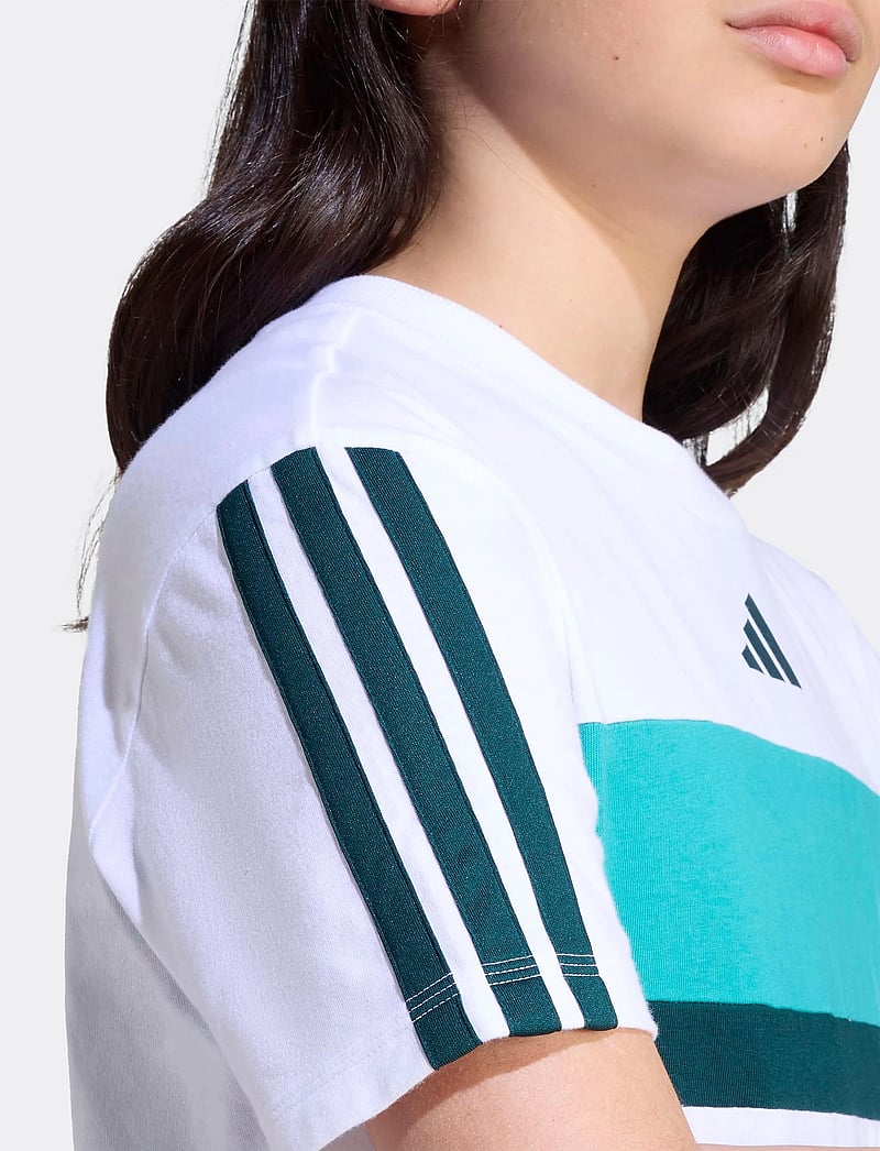adidas Sportswear - J 3S TIB T - kortärmade t-shirts - white/purtea/aurivy - 2