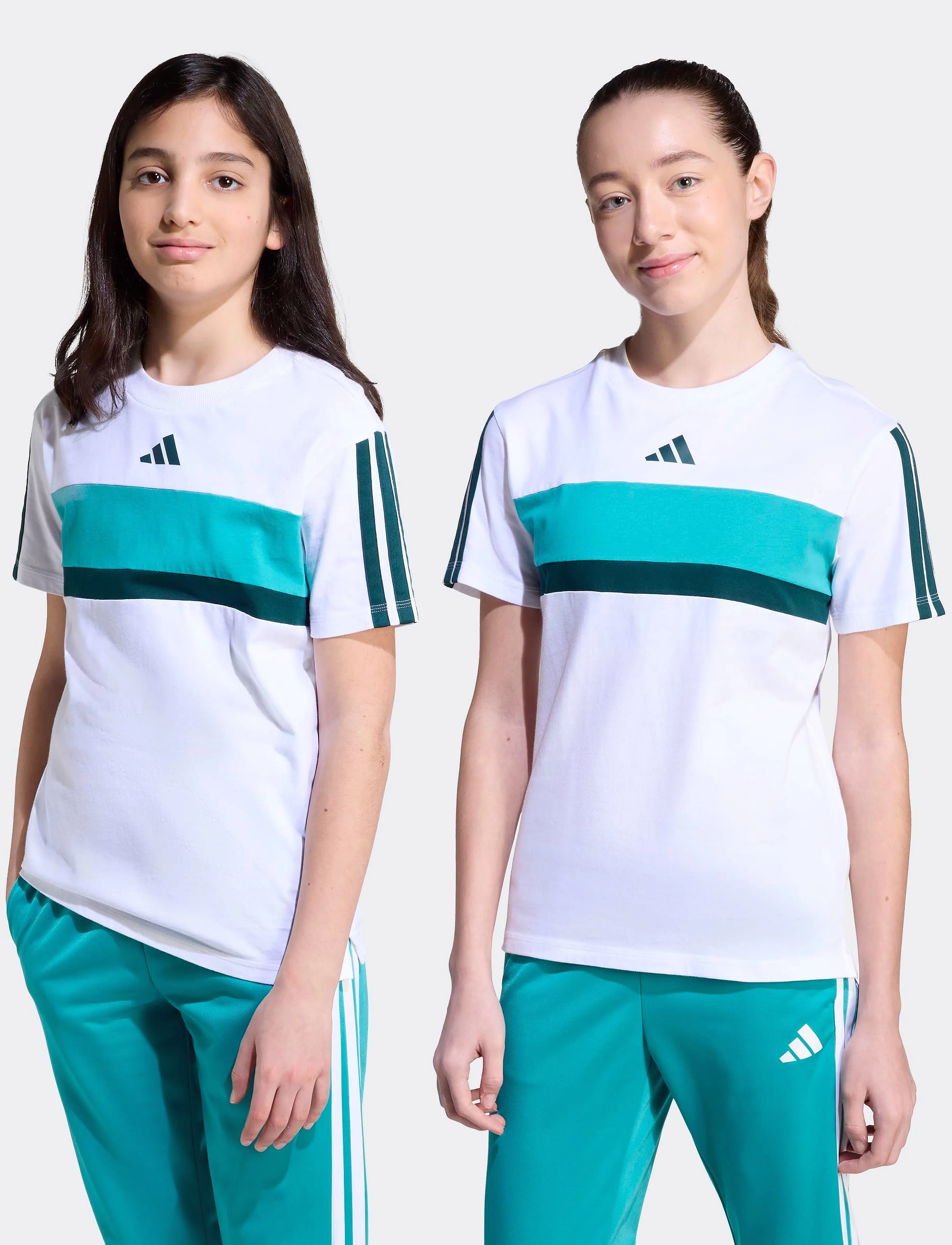 adidas Sportswear - J 3S TIB T - kortærmede t-shirts - white/purtea/aurivy - 4
