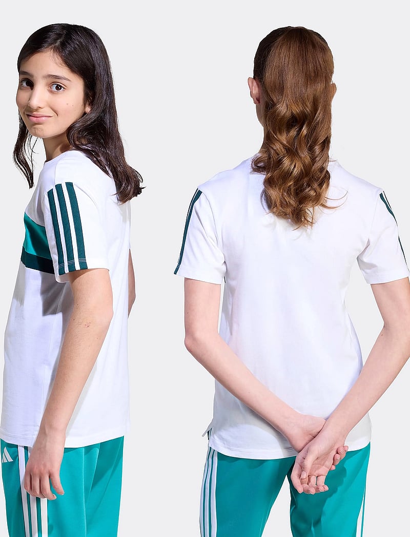 adidas Sportswear - J 3S TIB T - kortärmade t-shirts - white/purtea/aurivy - 5