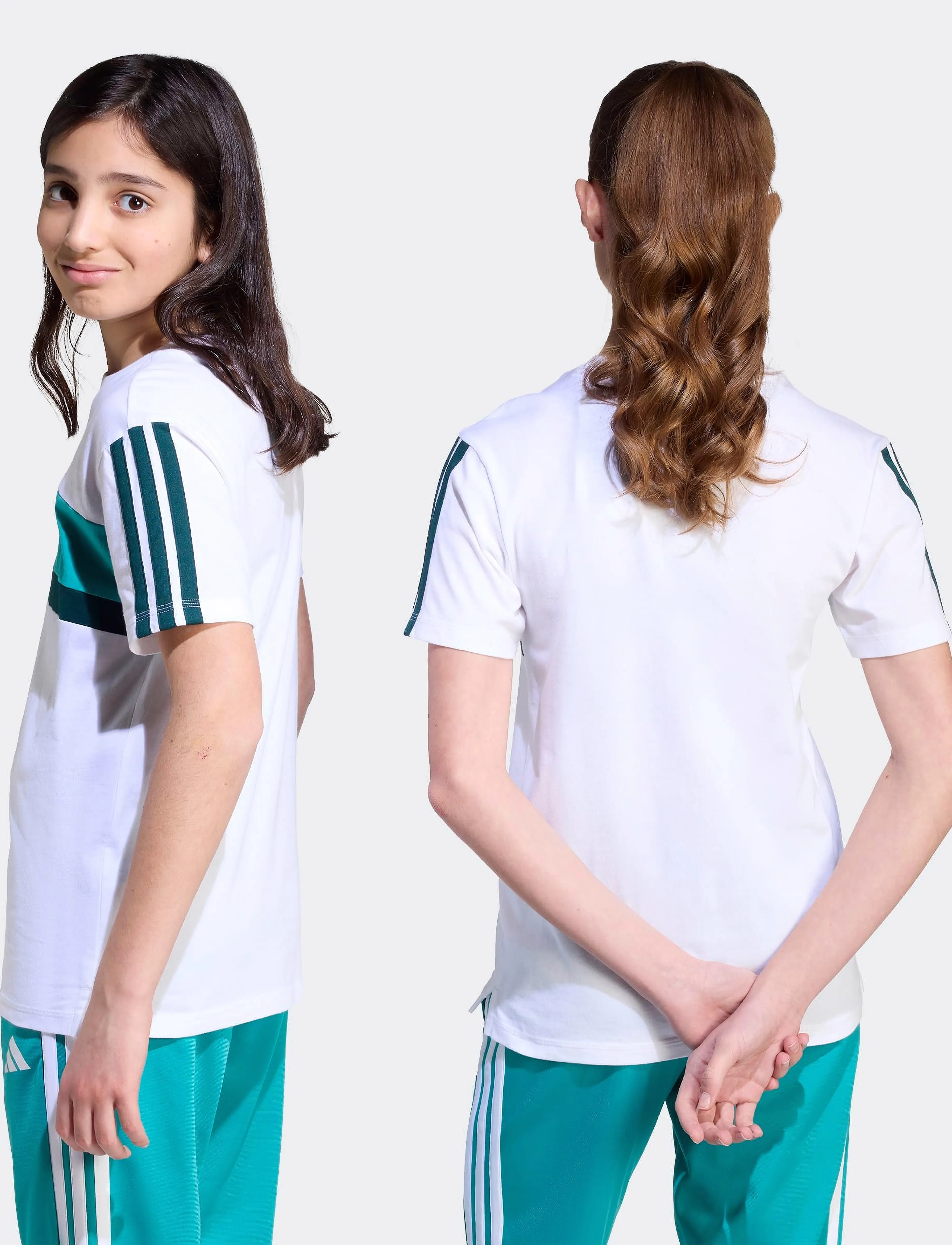 adidas Sportswear - J 3S TIB T - kortærmede t-shirts - white/purtea/aurivy - 5