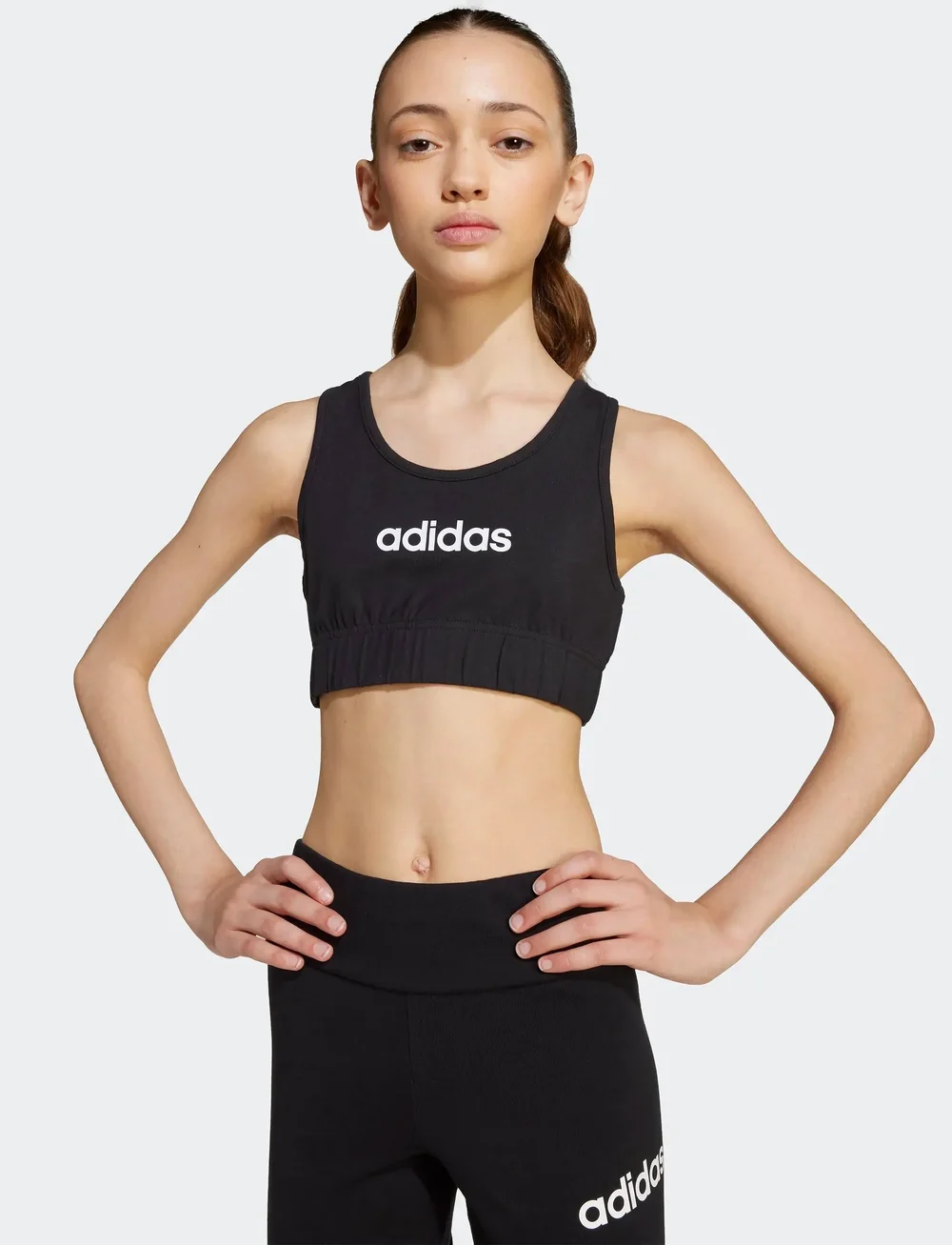 adidas Sportswear - JG LIN BRA TOP - sports tops - black/white - 5