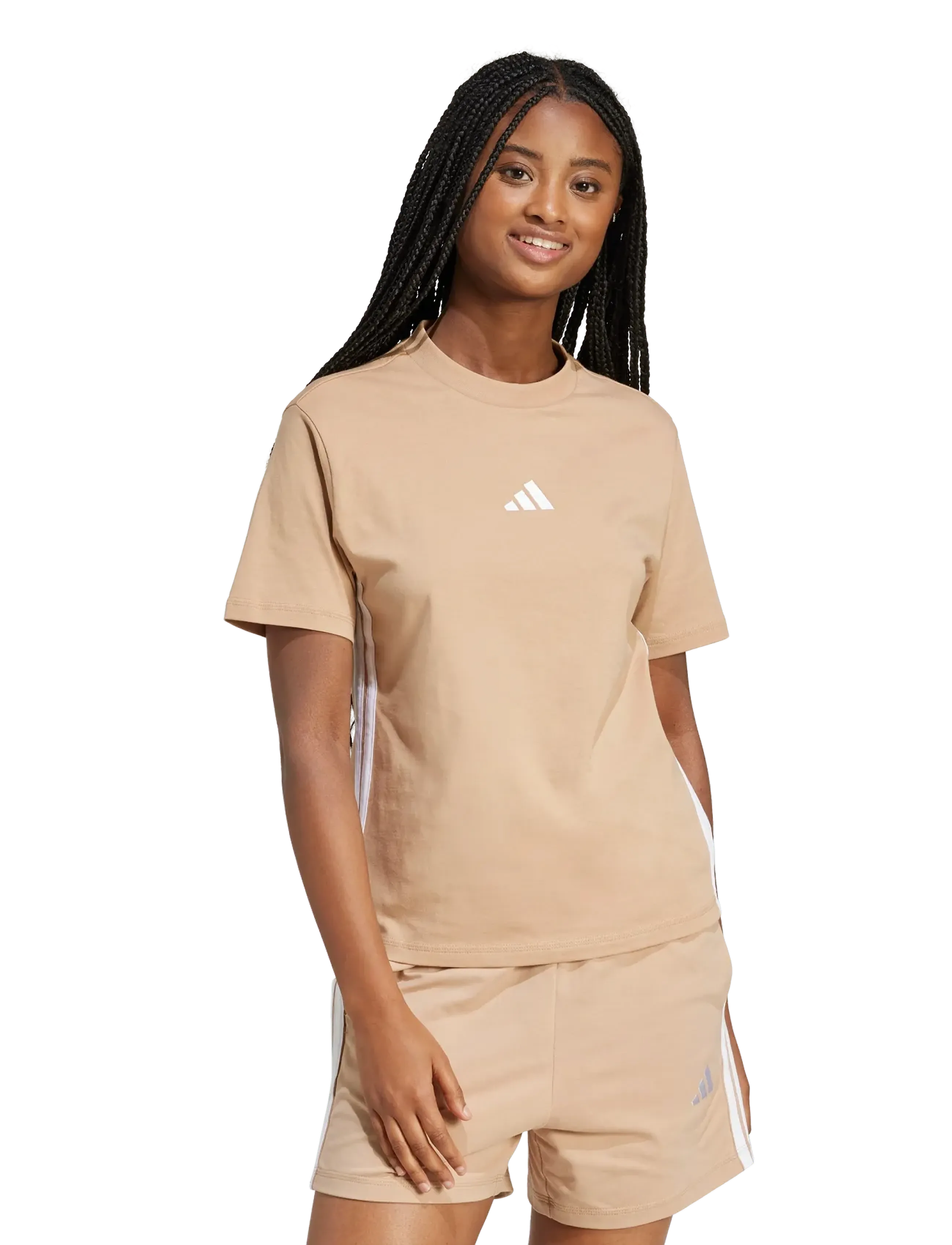 adidas Sportswear W 3S SJ T - T-Shirts & Tops - WARSAN/WHITE / beige