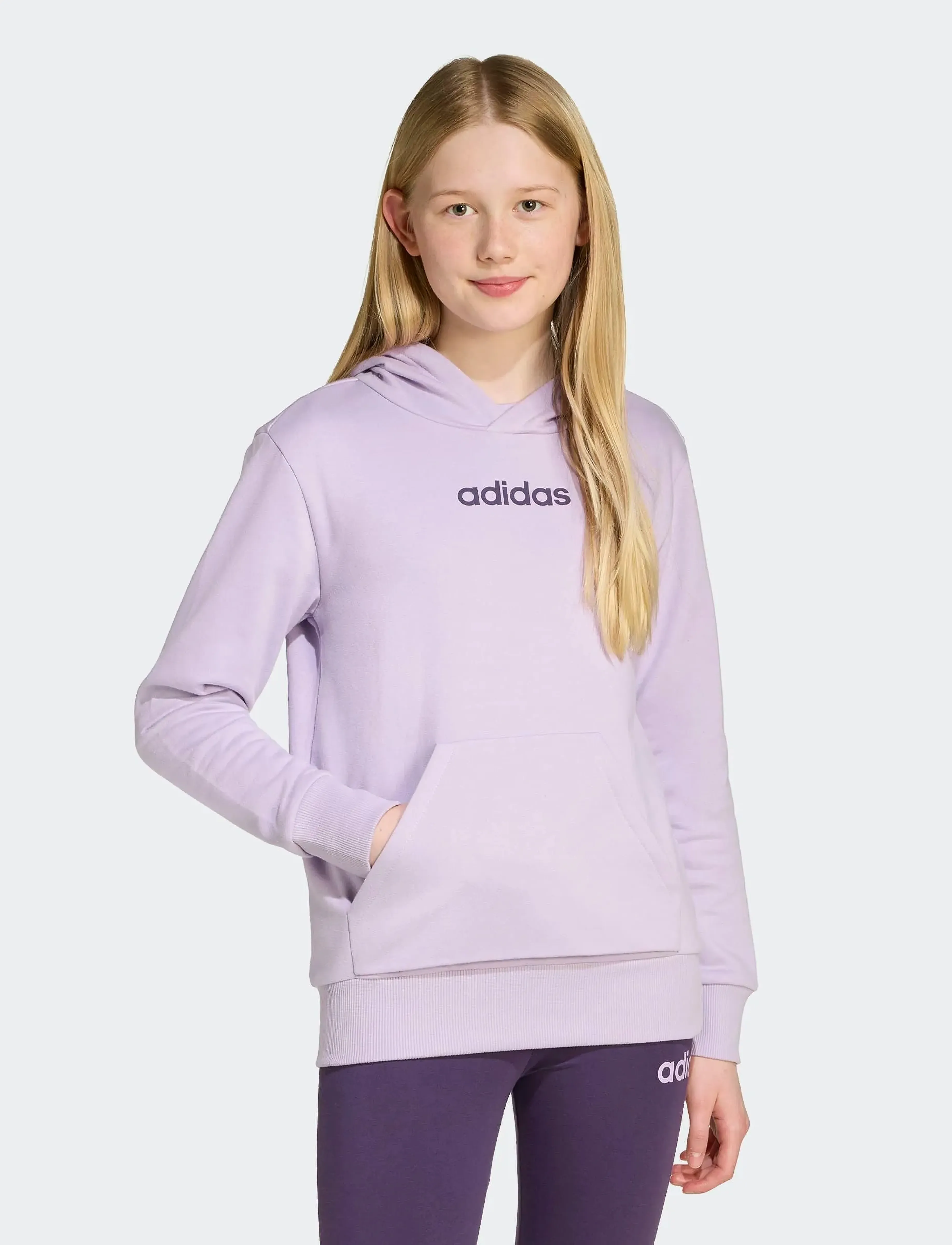 adidas Sportswear J LIN FL HD - Sweatshirts & Kapuzenpullover - POWPLU/AURPLU / pink/rose