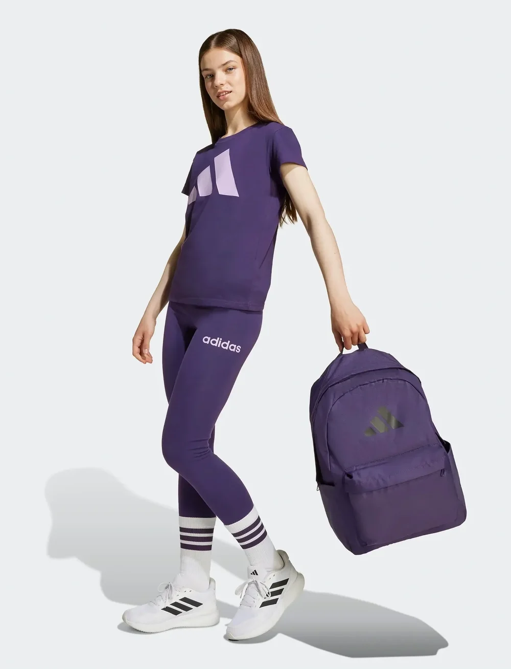 adidas Sportswear - JG LIN LEG 230 - leggings - aurplu/powplu - 0