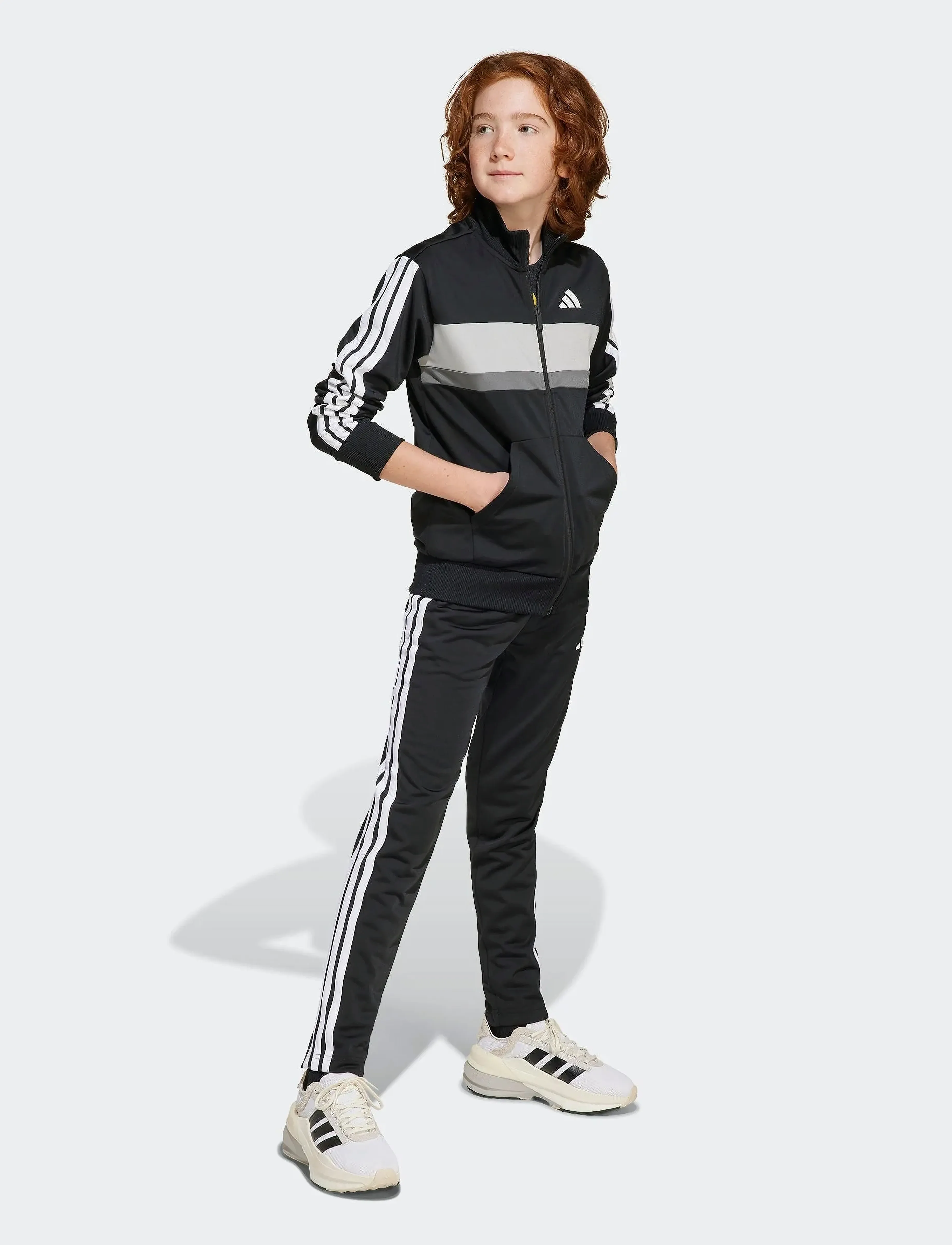 adidas Sportswear - J 3S TIBERIO TS - treningsdrakt og sett av 2 plagg - black/white/gretwo - 0