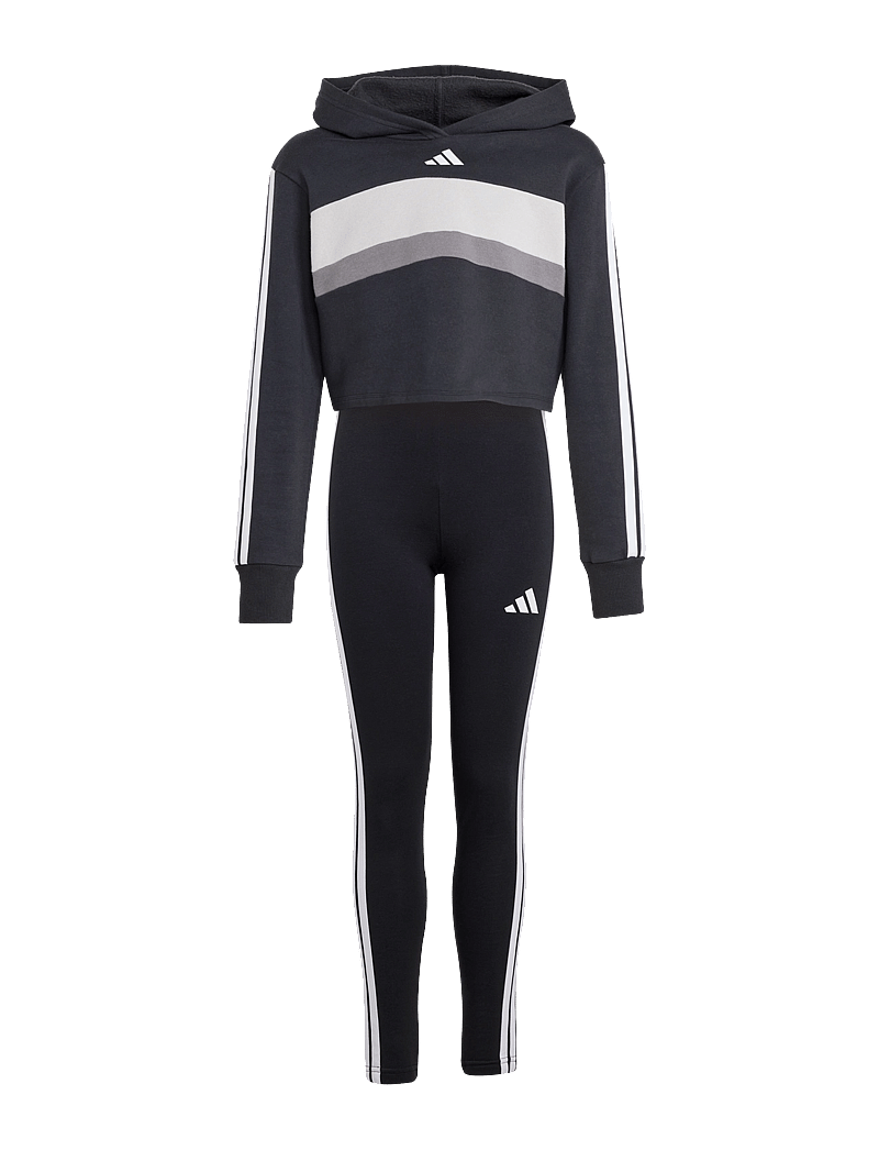 adidas Sportswear - JG 3S TIB FL ST - hlaupafatnaður - black/white/gretwo - 1