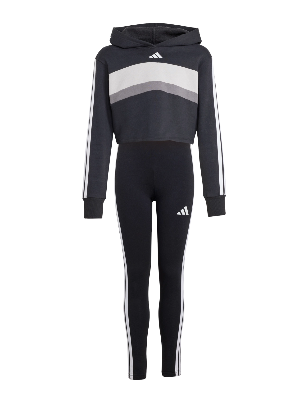 adidas Sportswear - JG 3S TIB FL ST - hlaupafatnaður - black/white/gretwo - 1