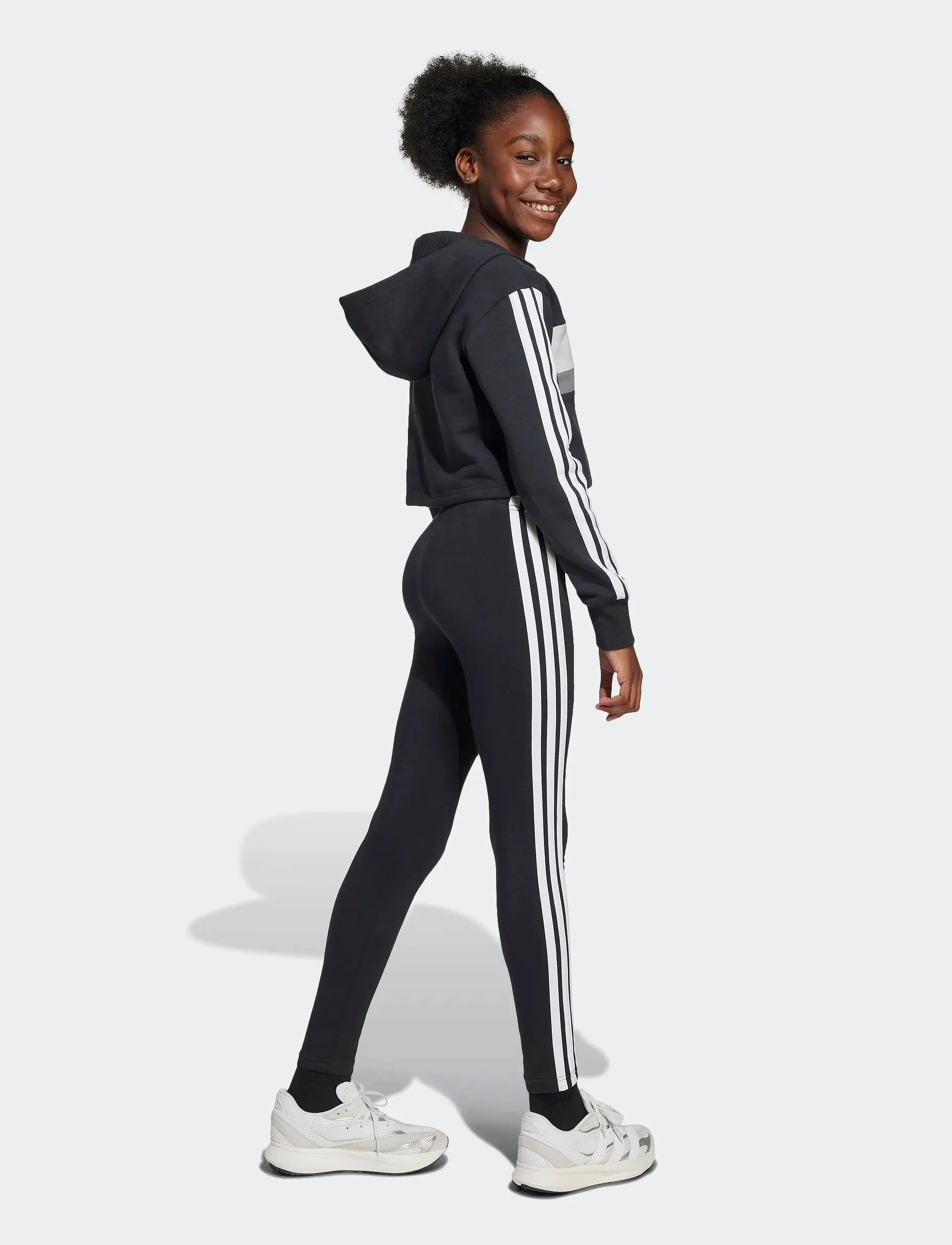 adidas Sportswear - JG 3S TIB FL ST - hlaupafatnaður - black/white/gretwo - 3