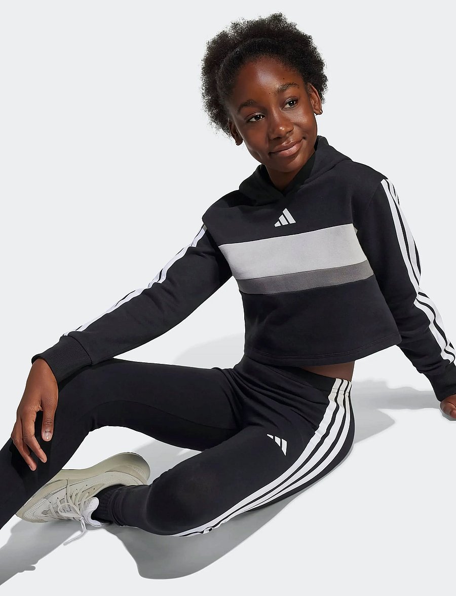 adidas Sportswear - JG 3S TIB FL ST - hlaupafatnaður - black/white/gretwo - 4