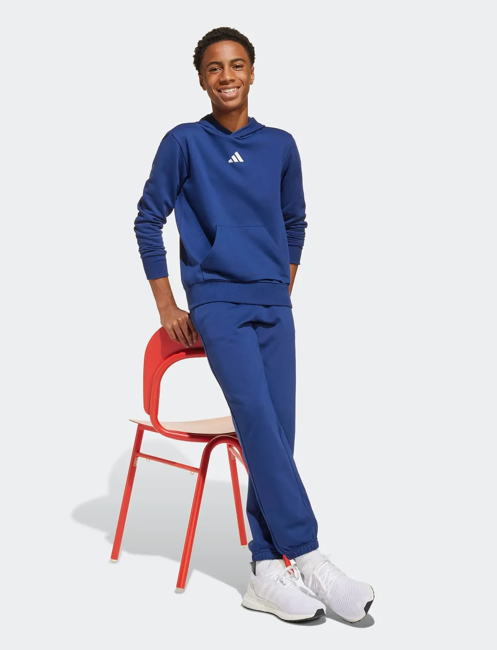 adidas Sportswear - J SL FL HD 225 - huvtröjor - dkblue/white - 0