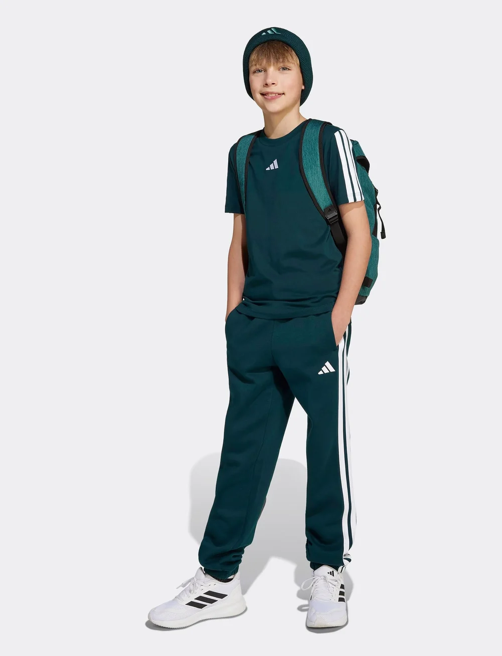 adidas Sportswear - J 3S TEE 160 - kortærmede t-shirts - aurivy/white - 0