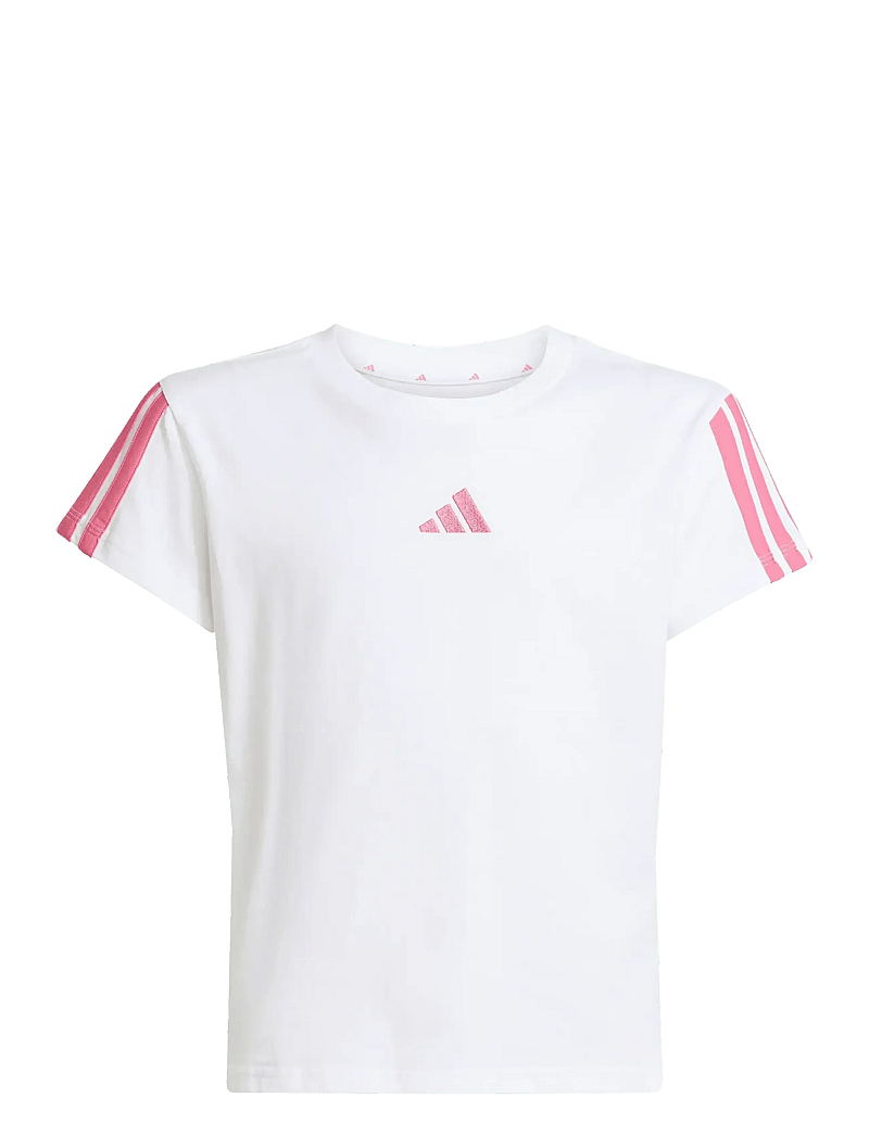 adidas Sportswear - JG 3S TEE 160 - kurzärmelig - white/pnkfus - 1