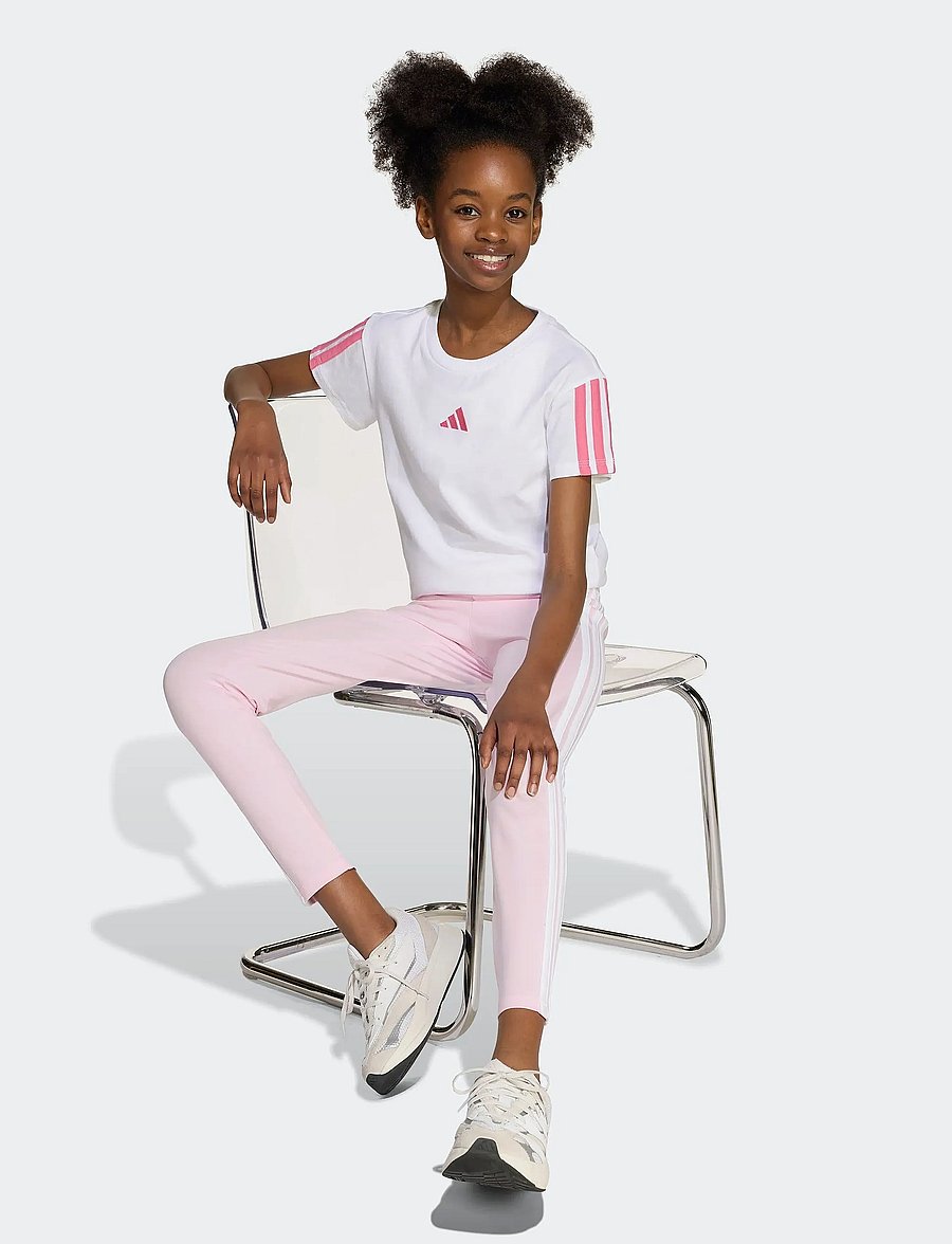adidas Sportswear - JG 3S TEE 160 - kurzärmelig - white/pnkfus - 0