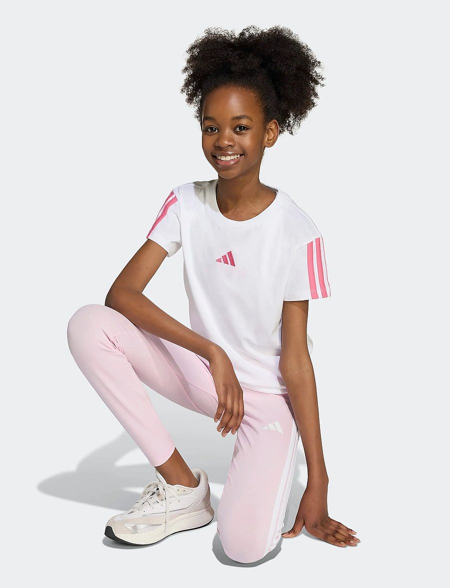 adidas Sportswear - JG 3S TEE 160 - kurzärmelig - white/pnkfus - 3
