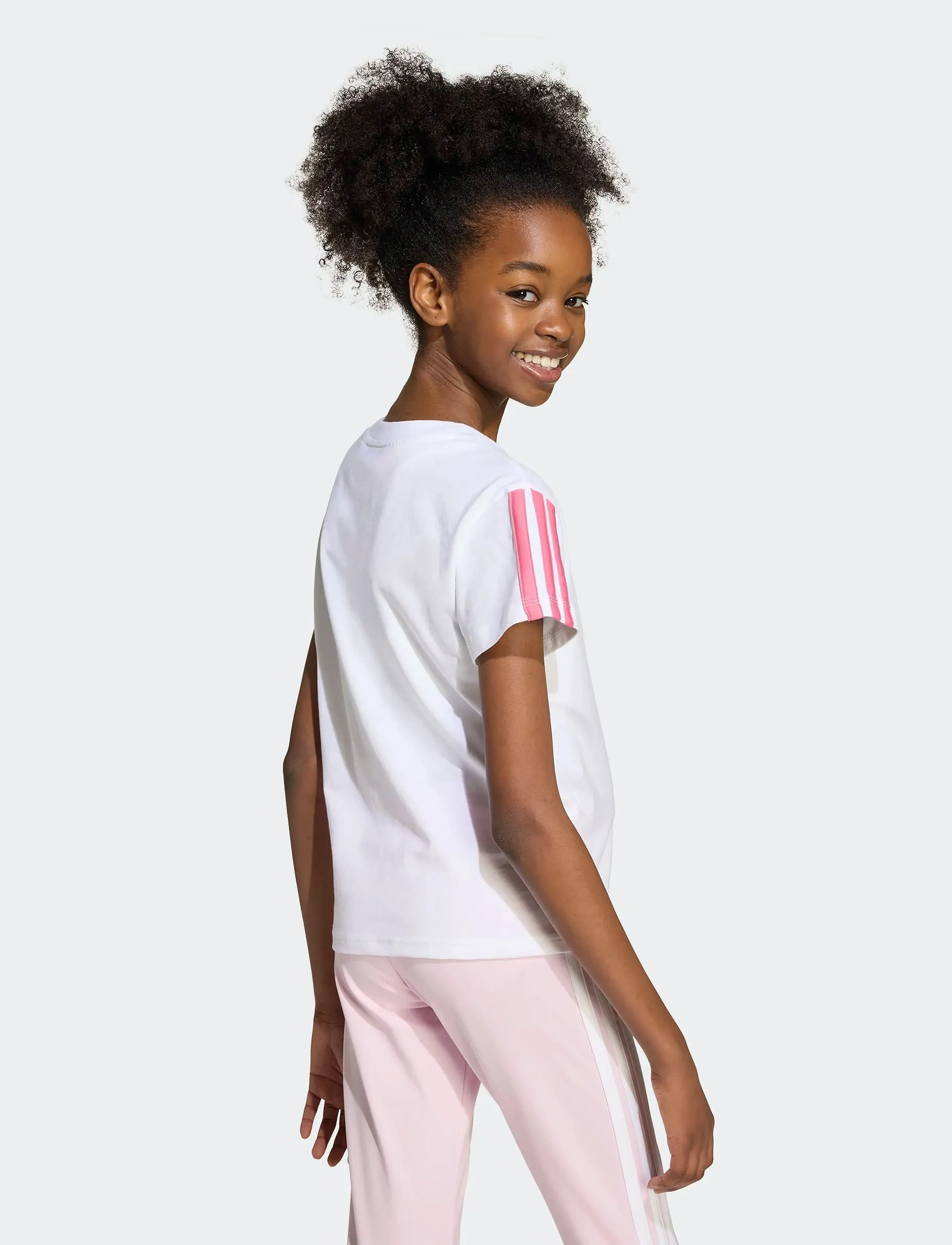 adidas Sportswear - JG 3S TEE 160 - kurzärmelig - white/pnkfus - 4