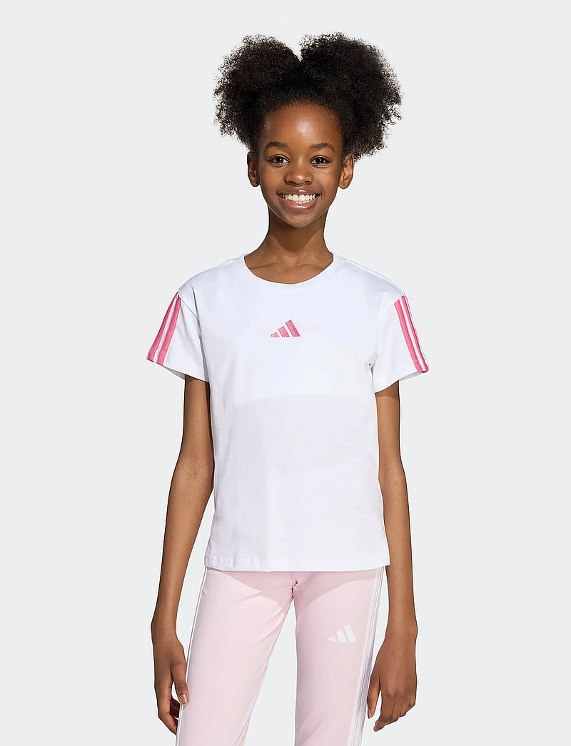 adidas Sportswear - JG 3S TEE 160 - kurzärmelig - white/pnkfus - 5