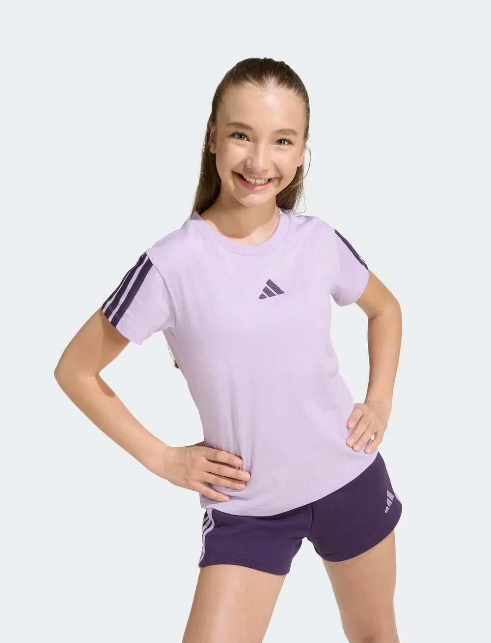 adidas Sportswear - JG 3S TEE 160 - short-sleeved t-shirts - powplu/aurplu - 4