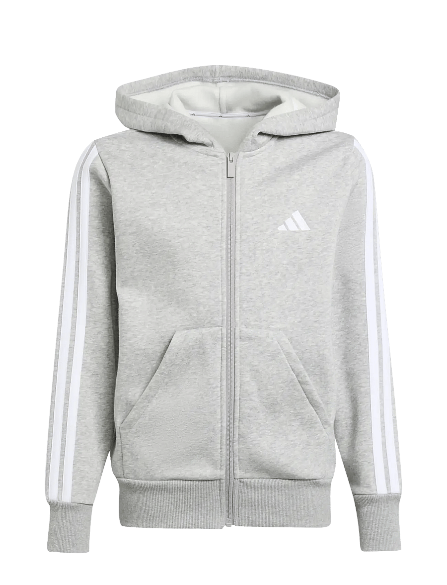 adidas Sportswear - J 3S FL FZ HD - kapuzenpullover - mgreyh/white - 1