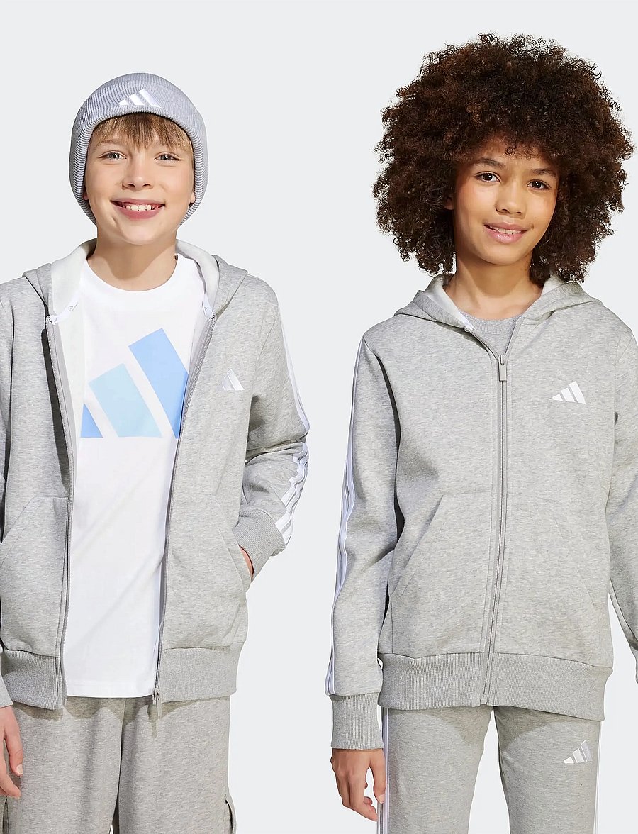 adidas Sportswear - J 3S FL FZ HD - kapuzenpullover - mgreyh/white - 4