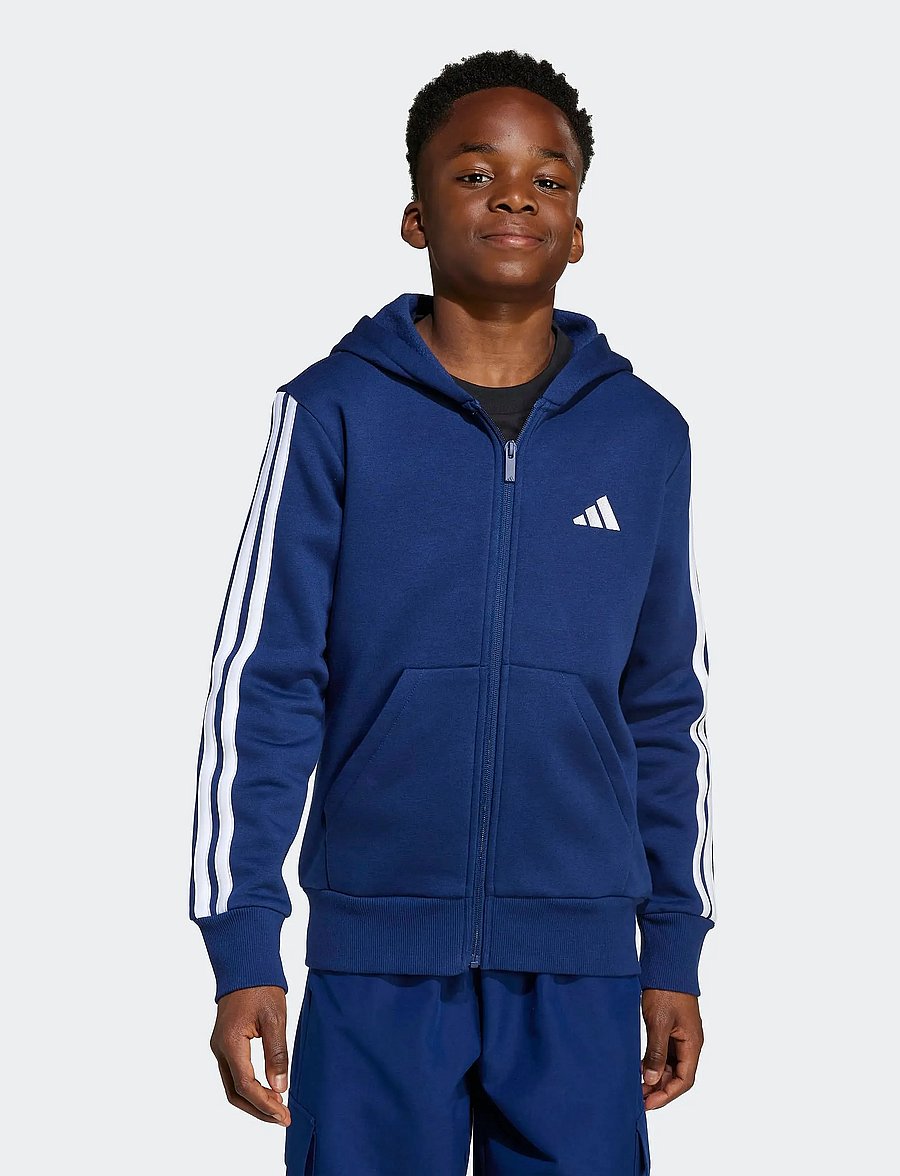 adidas Sportswear - J 3S FL FZ HD - kapuzenpullover - dkblue/white - 0