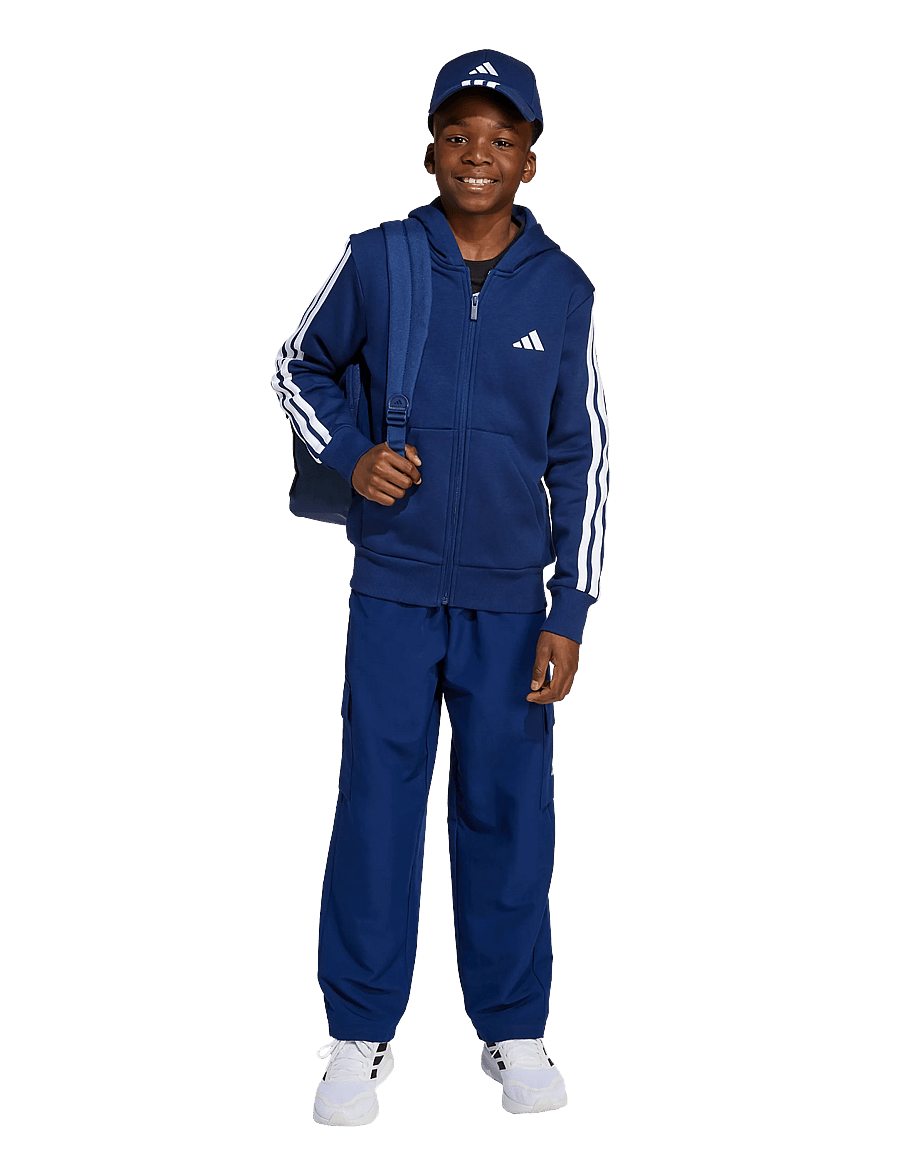 adidas Sportswear - J 3S FL FZ HD - hættetrøjer - dkblue/white - 0