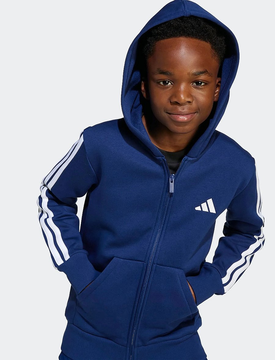 adidas Sportswear - J 3S FL FZ HD - kapuzenpullover - dkblue/white - 2