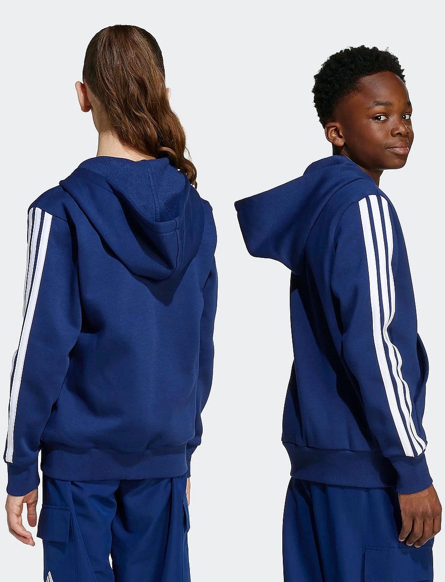 adidas Sportswear - J 3S FL FZ HD - kapuzenpullover - dkblue/white - 3