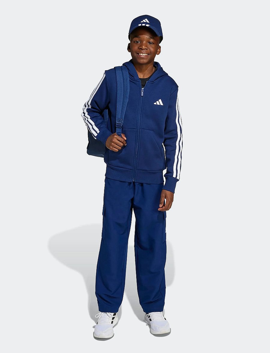adidas Sportswear - J 3S FL FZ HD - kapuzenpullover - dkblue/white - 4