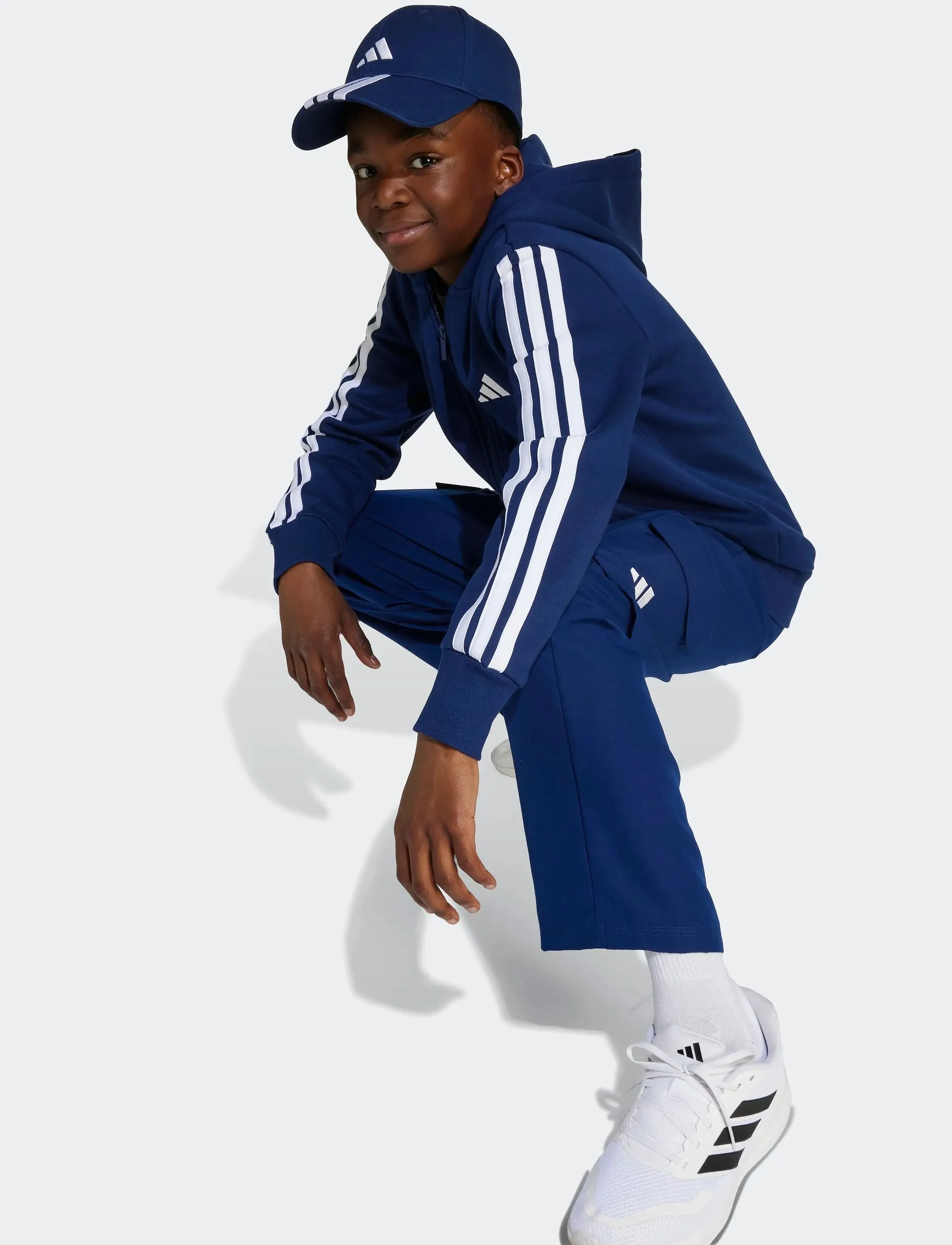 adidas Sportswear - J 3S FL FZ HD - kapuzenpullover - dkblue/white - 5