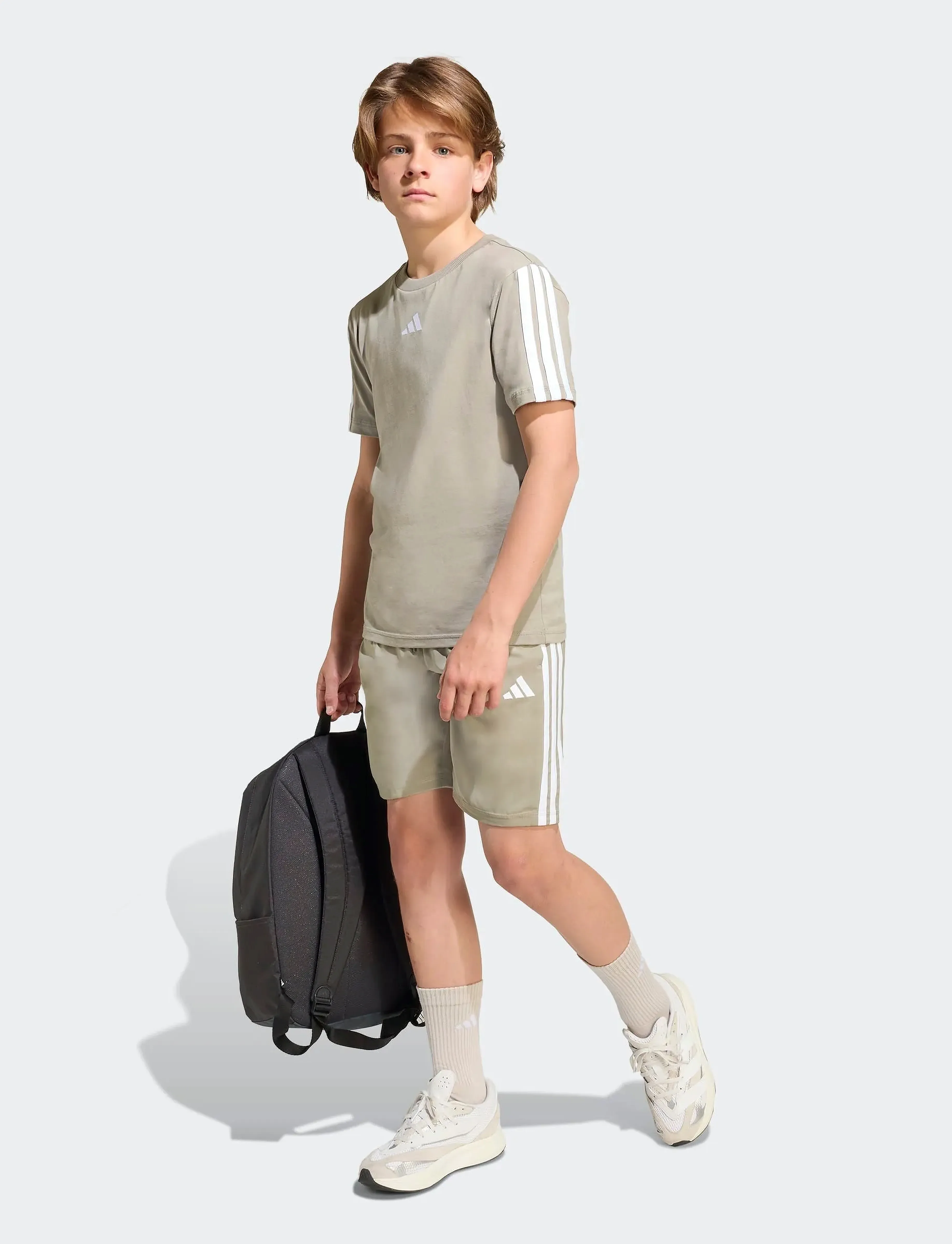 adidas Sportswear J 3S Wv Sh, 128, Unterteile, Beige - Shorts, Kinder