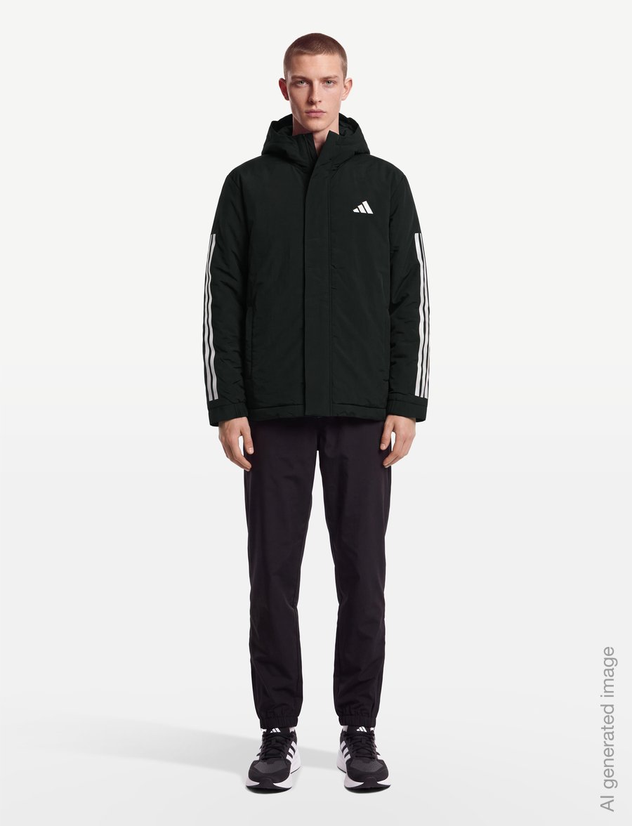 adidas Sportswear - 3S HOODED INS J - dunjakker - black - 0