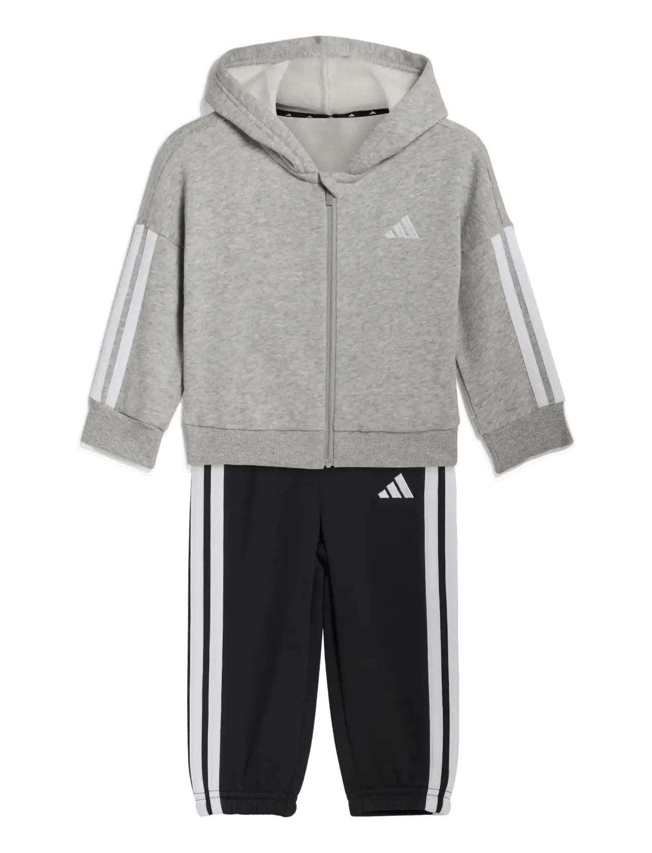 adidas Sportswear I 3S FZ FL JOG - Tøj - MGREYH/WHITE / grey