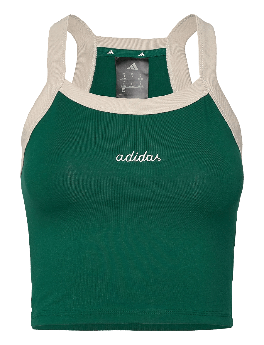 adidas Sportswear - W CP TANK - crop-tops - cgreen/white - 1