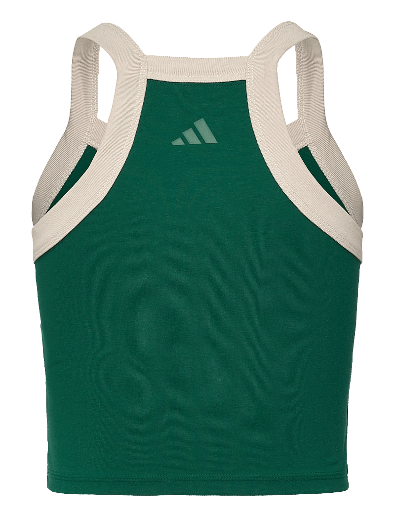 adidas Sportswear - W CP TANK - crop tops - cgreen/white - 1