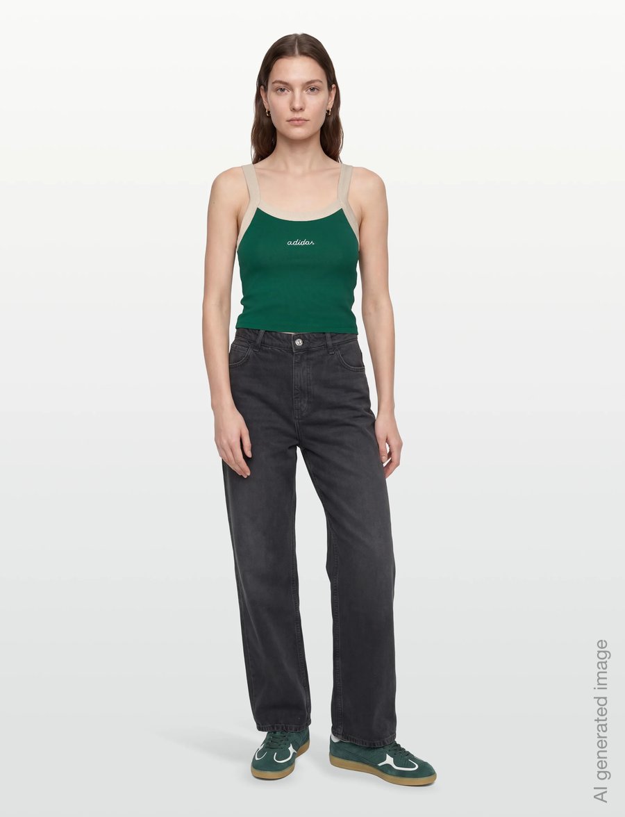 adidas Sportswear - W CP TANK - crop-tops - cgreen/white - 0