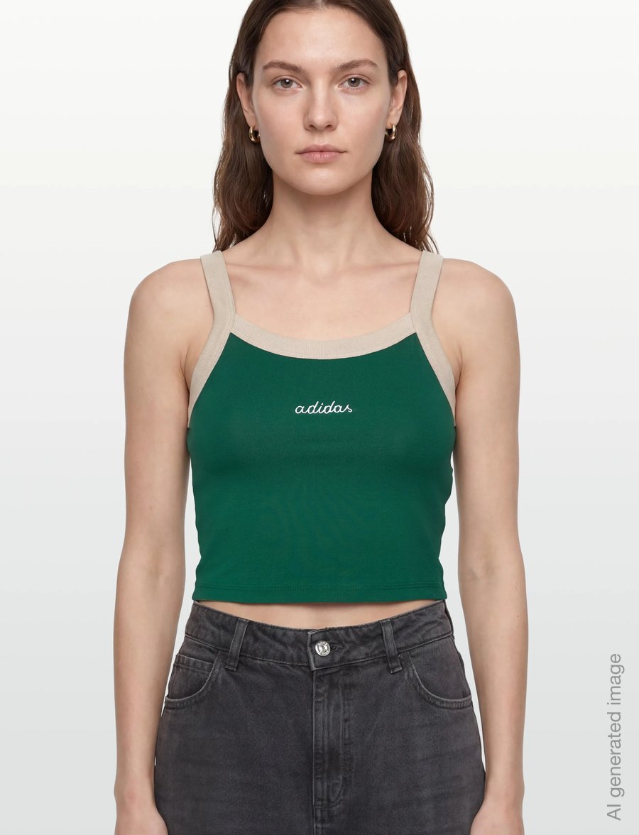 adidas Sportswear - W CP TANK - crop-tops - cgreen/white - 3