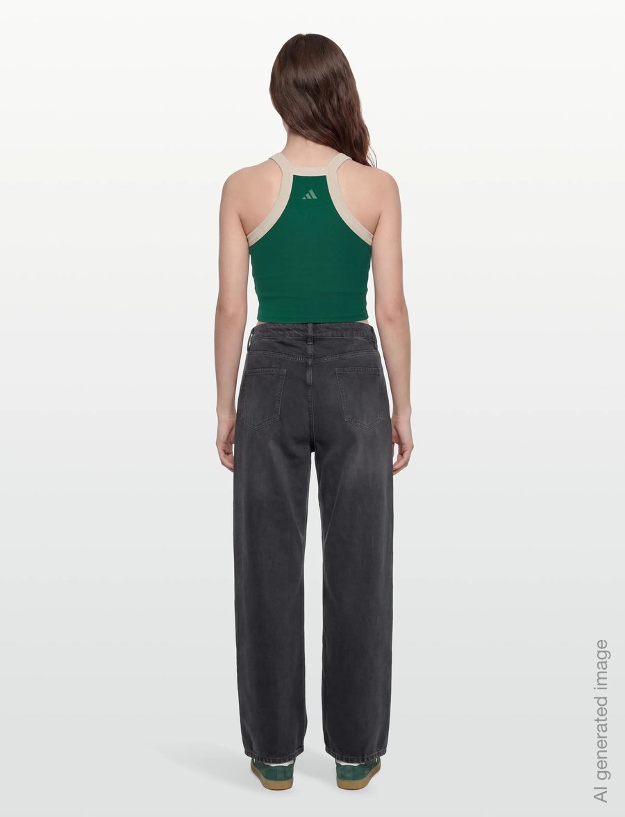 adidas Sportswear - W CP TANK - crop-tops - cgreen/white - 4