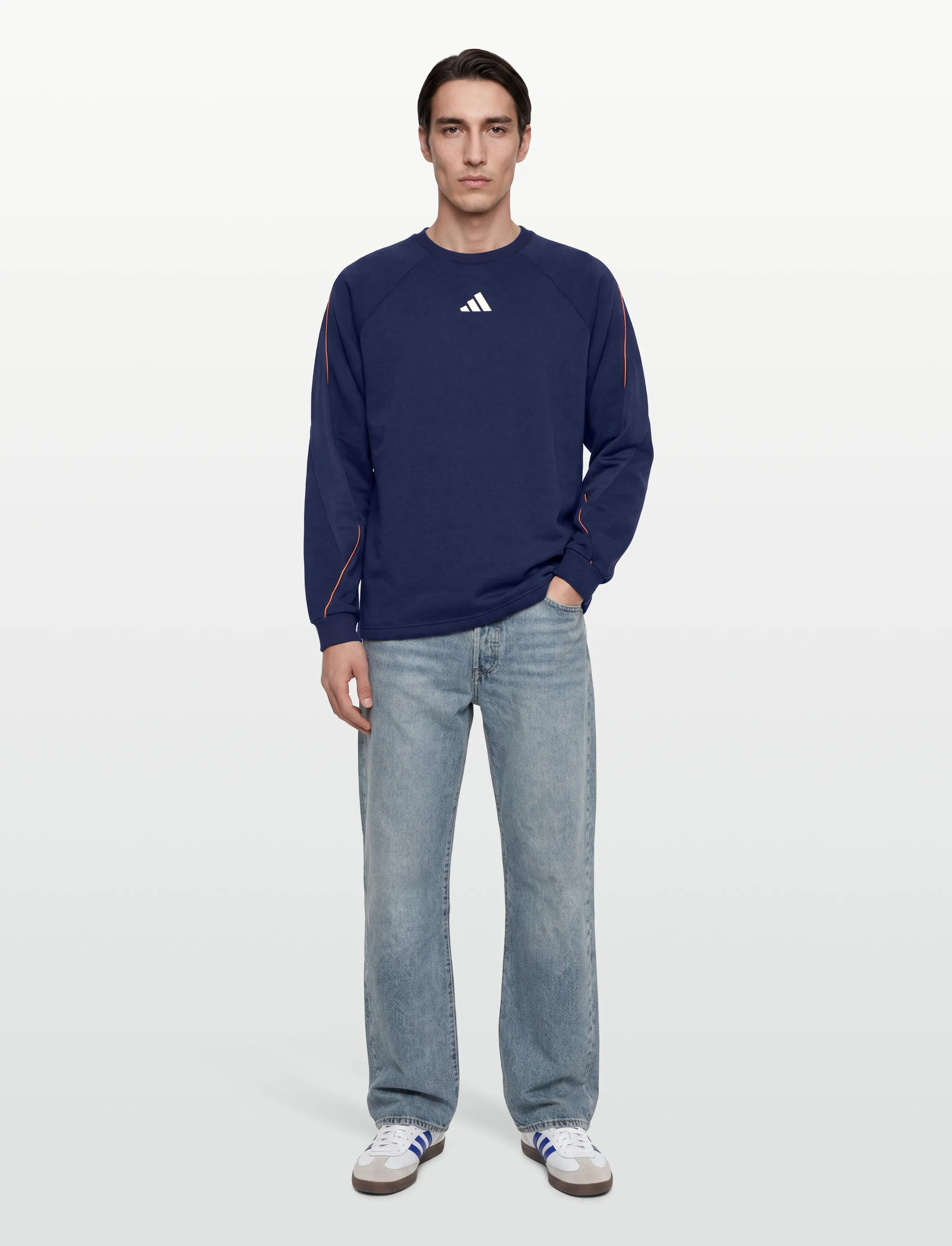 adidas Sportswear M STADIUM CRW - Kampaania - DKBLUE/OWHITE/PUOR / navy