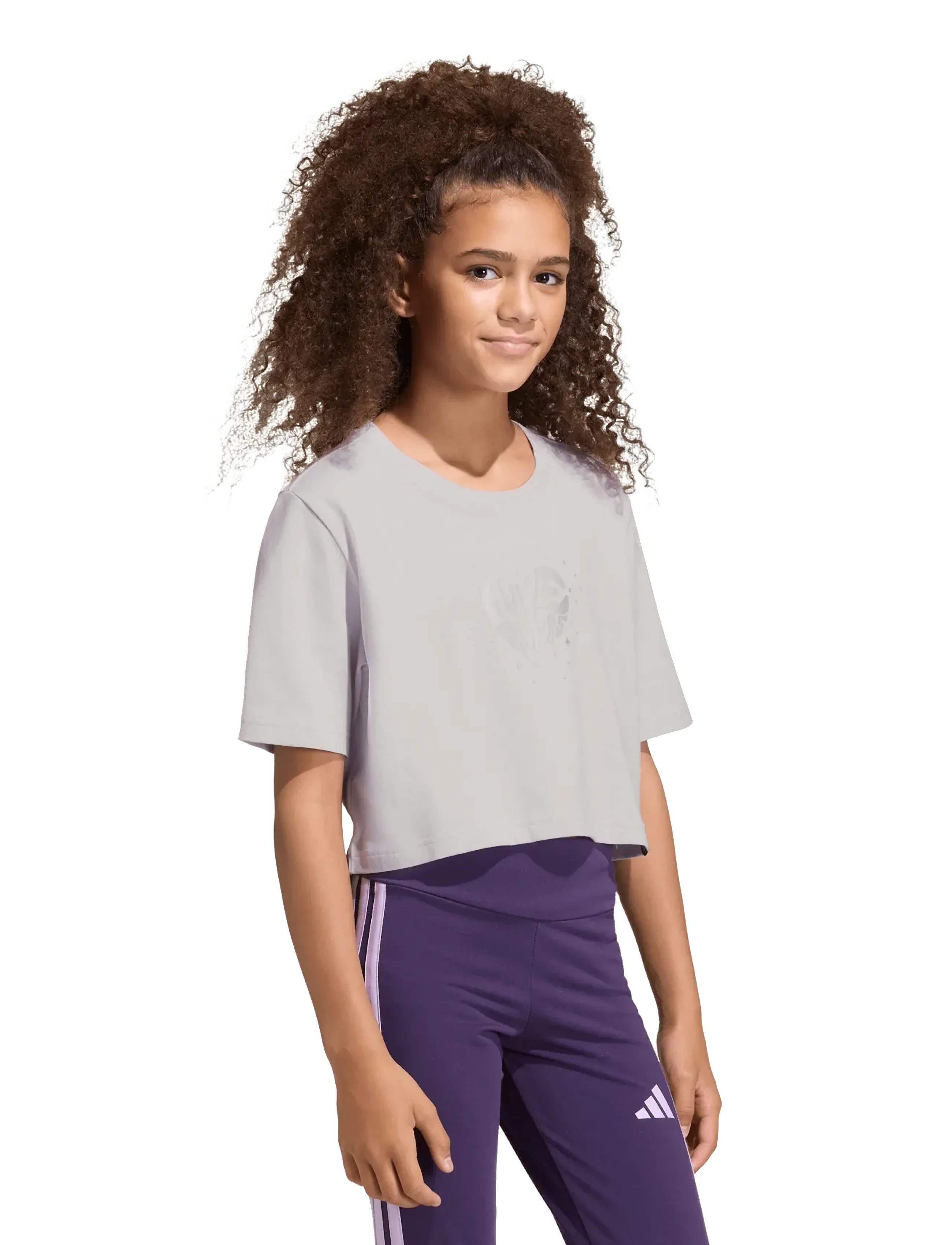 adidas Sportswear Jg Glam T, Børn, Kort Grafisk T-shirt, Lila, Str: 170