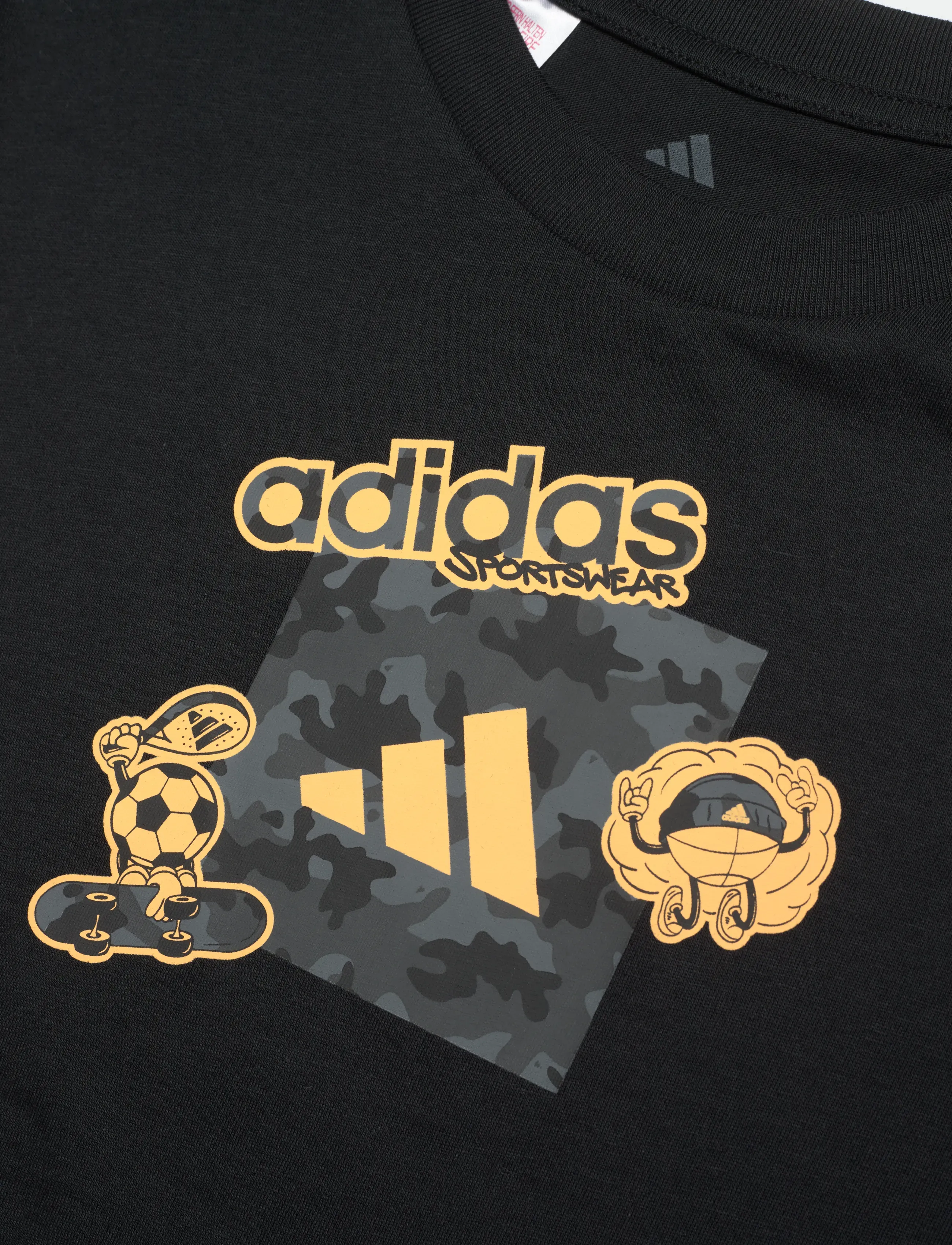 adidas Sportswear - J CAMO TRAIN T - short-sleeved t-shirts - black - 2