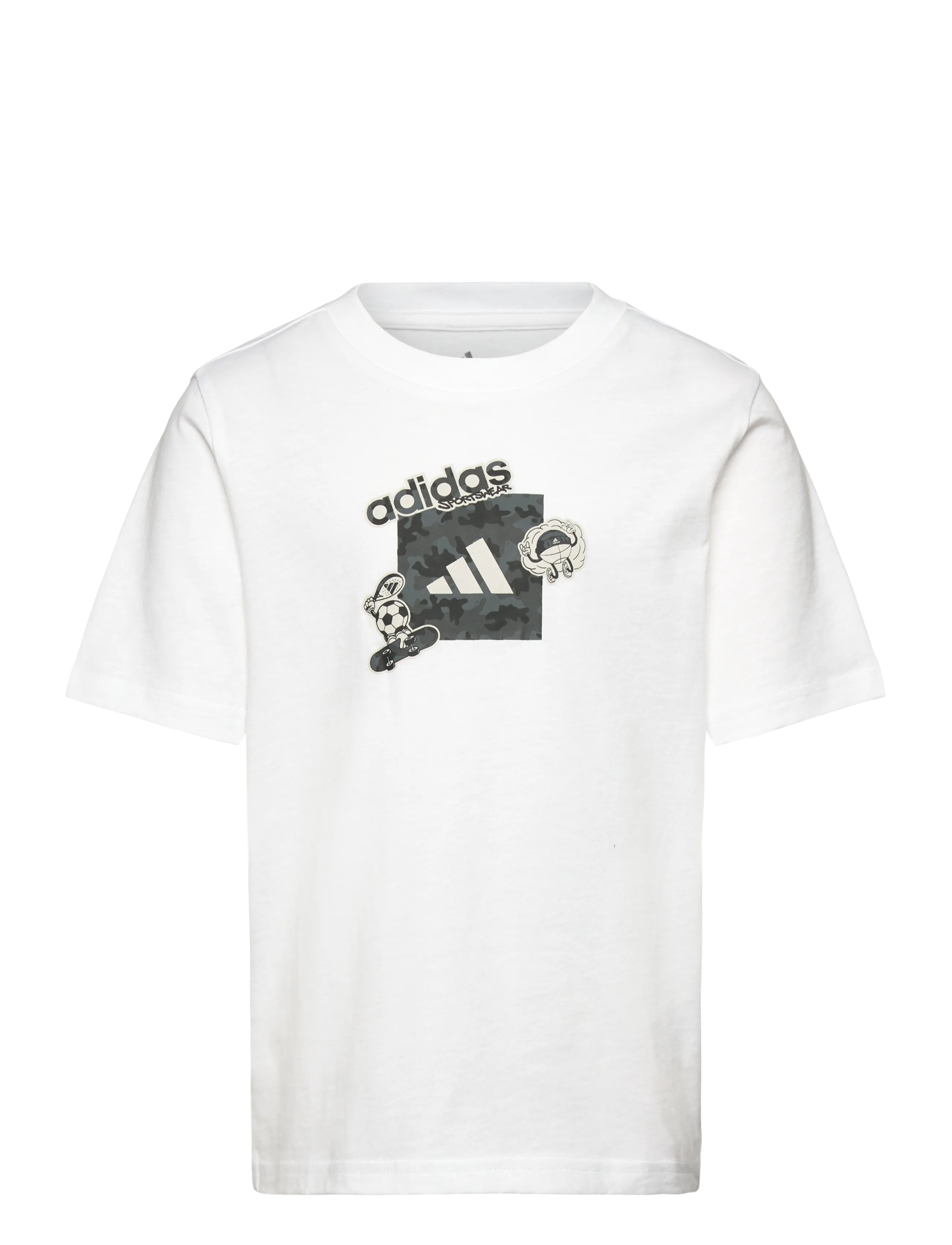 adidas Sportswear J CAMO TRAIN T - Oberteile & T-Shirts - WHITE / white