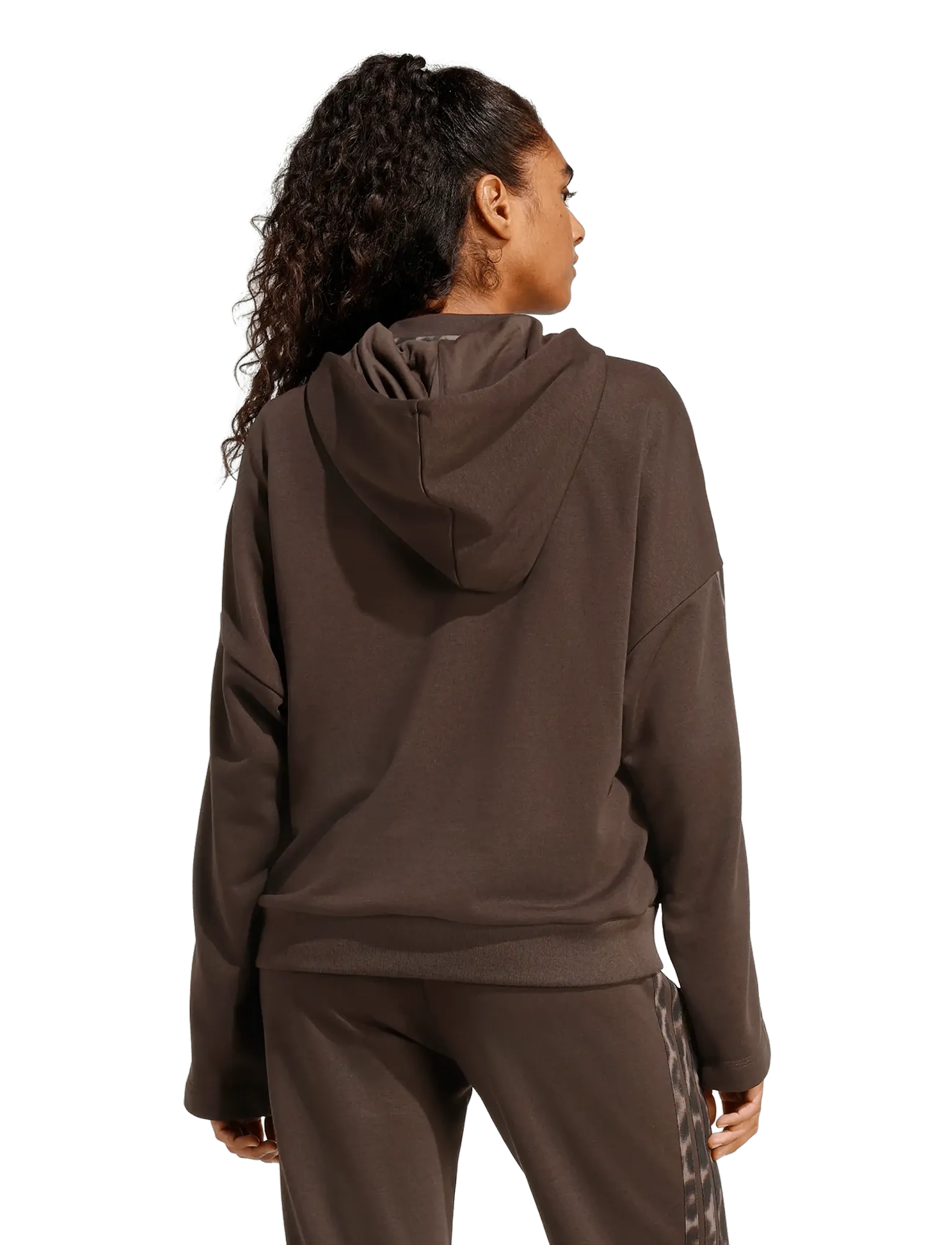 Adidas Sportswear Sport sweatshirt 'Seasonal Essentials Leopard Print French Terry Hoodie with' brun / ljusbrun dam – bild 6