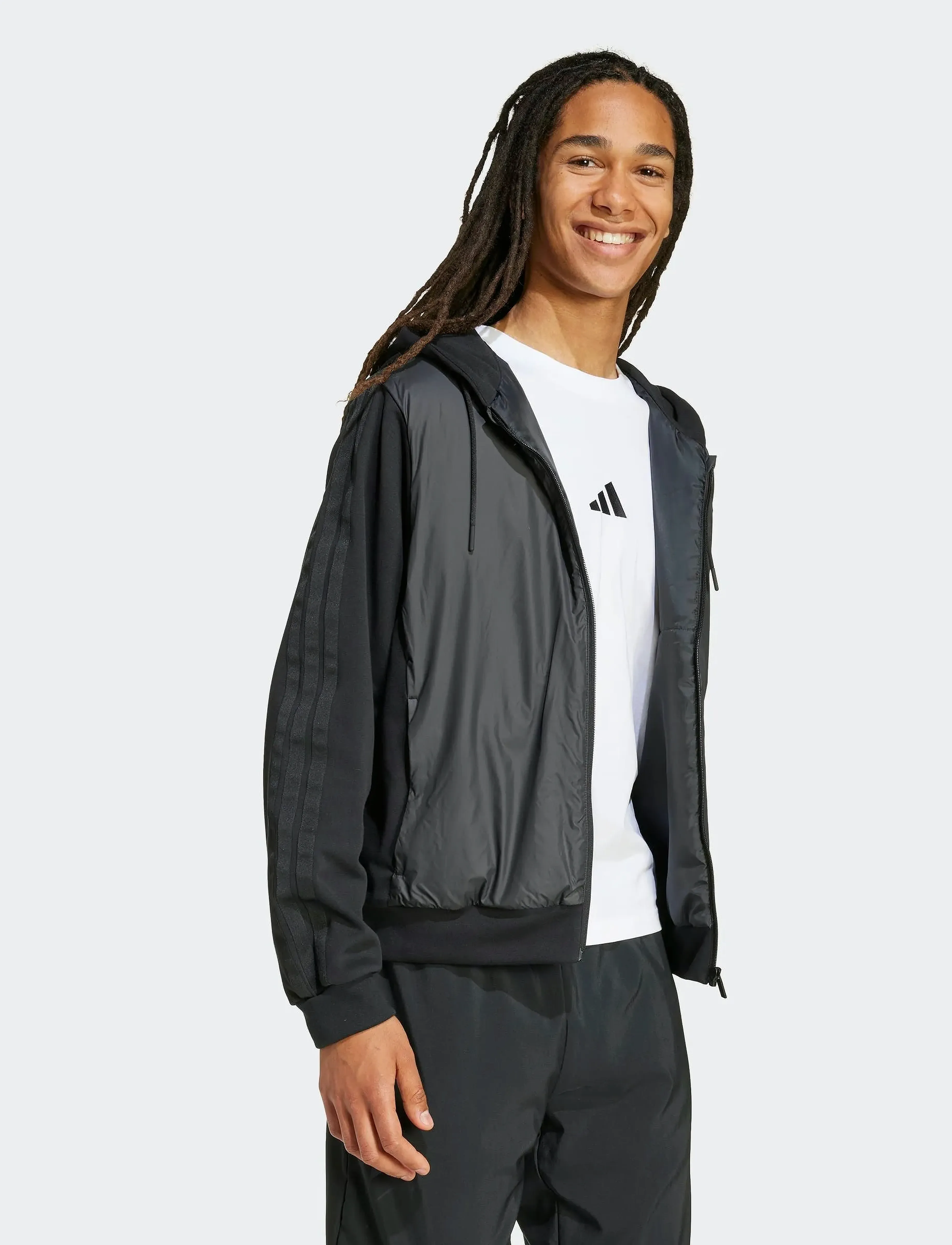 adidas Sportswear Ess 3S In Hyb J, L, Sport Jackets, Schwarz - Casual Männerswear