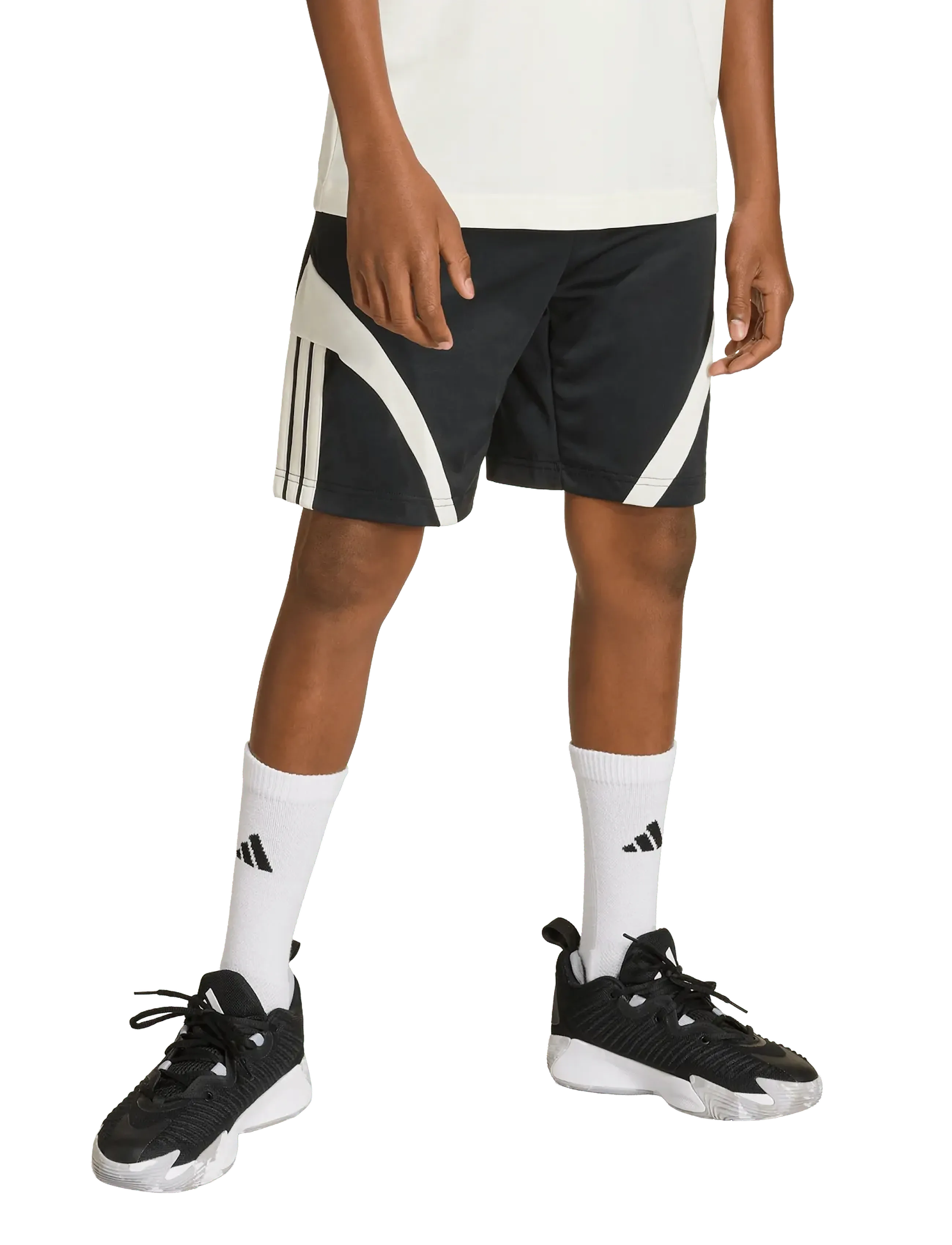 adidas Sportswear J HOT SHO - Sportshorts - BLACK/OWHITE/OWHITE / black